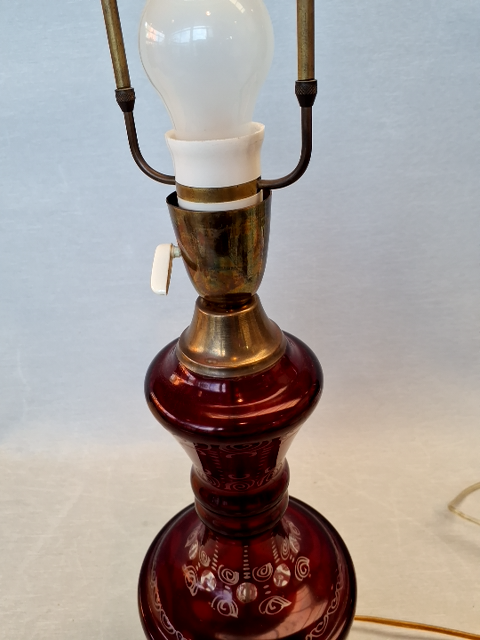 Bordlampe i Bømisk Glas
