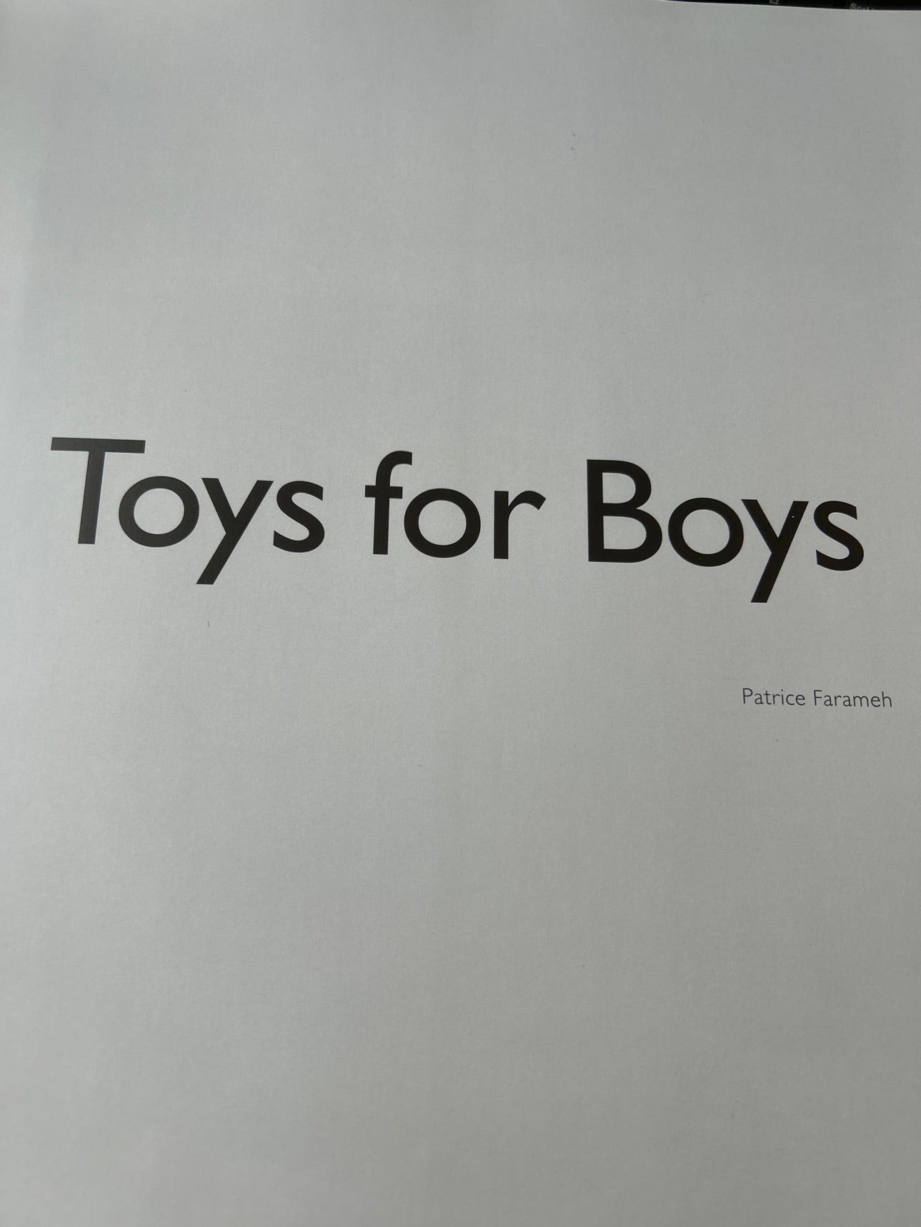 Toys for Boys