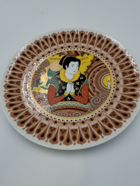 6 Noritake juleplatter med orientalsk tema