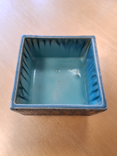 Keramik skål, blå/grøn