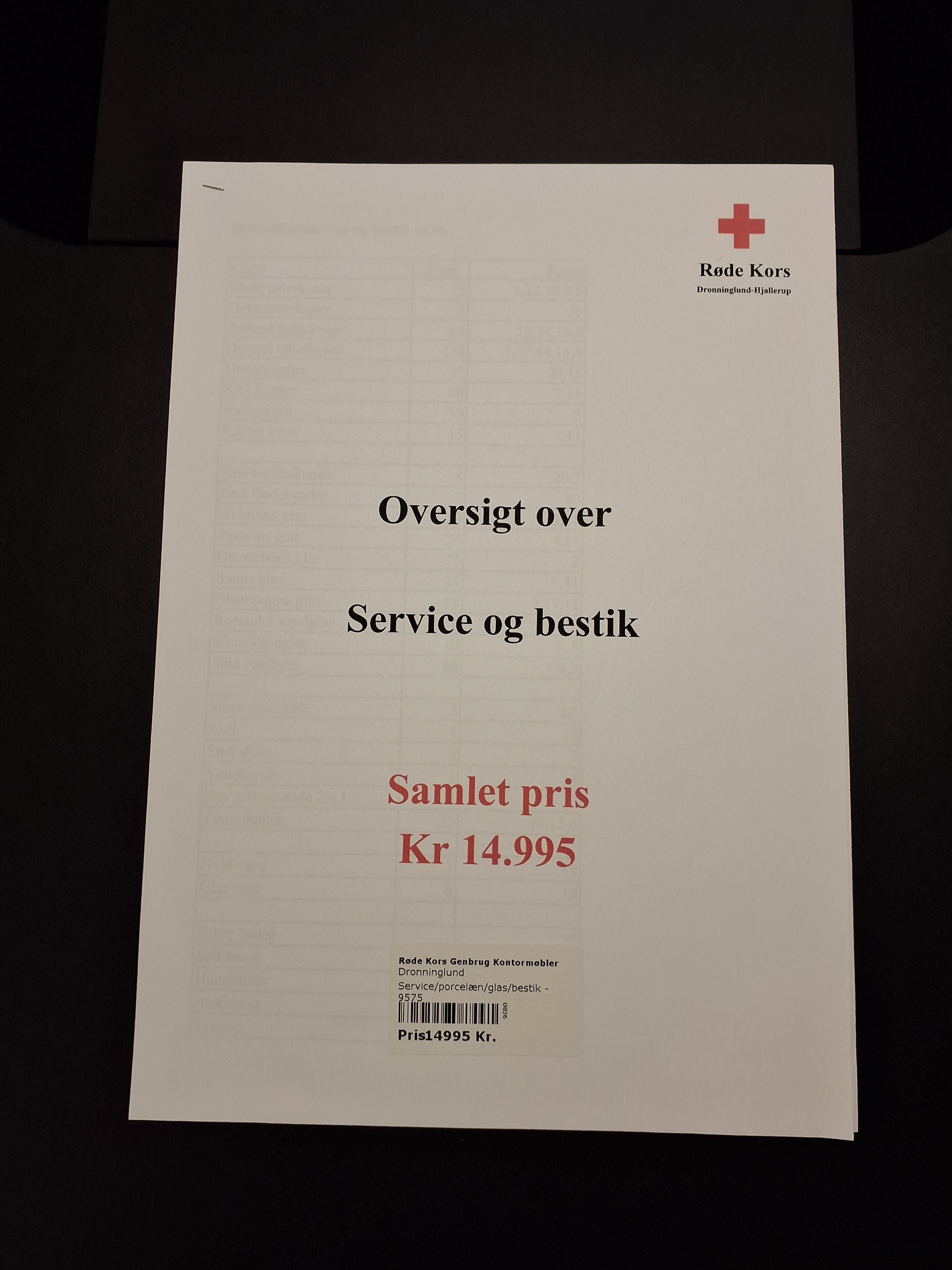 Service/porcelæn/glas/bestik - 9575