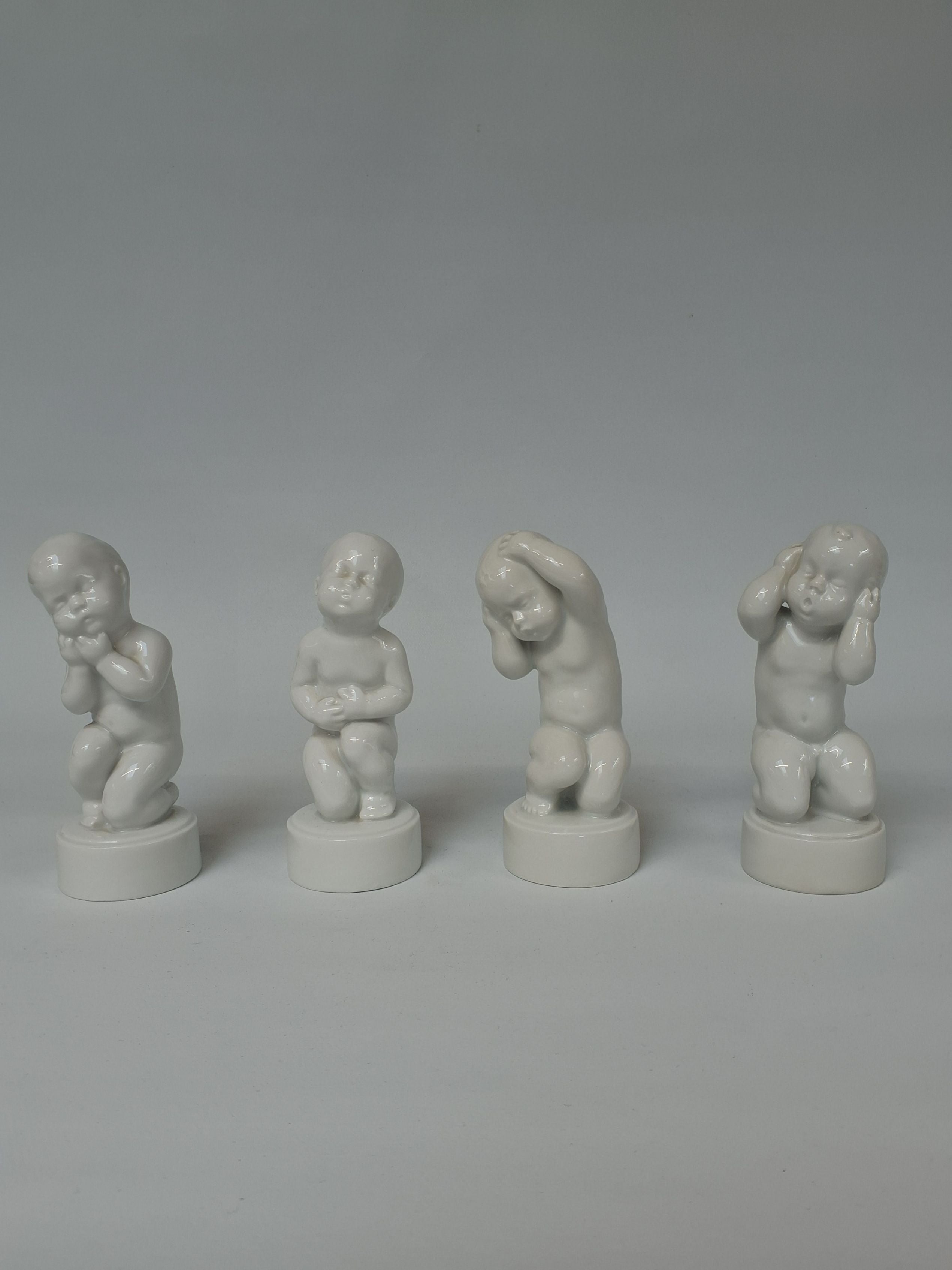 Bing & Grøndahl - "De fire Piner" - komplet sæt af 4 porcelænsfigurer