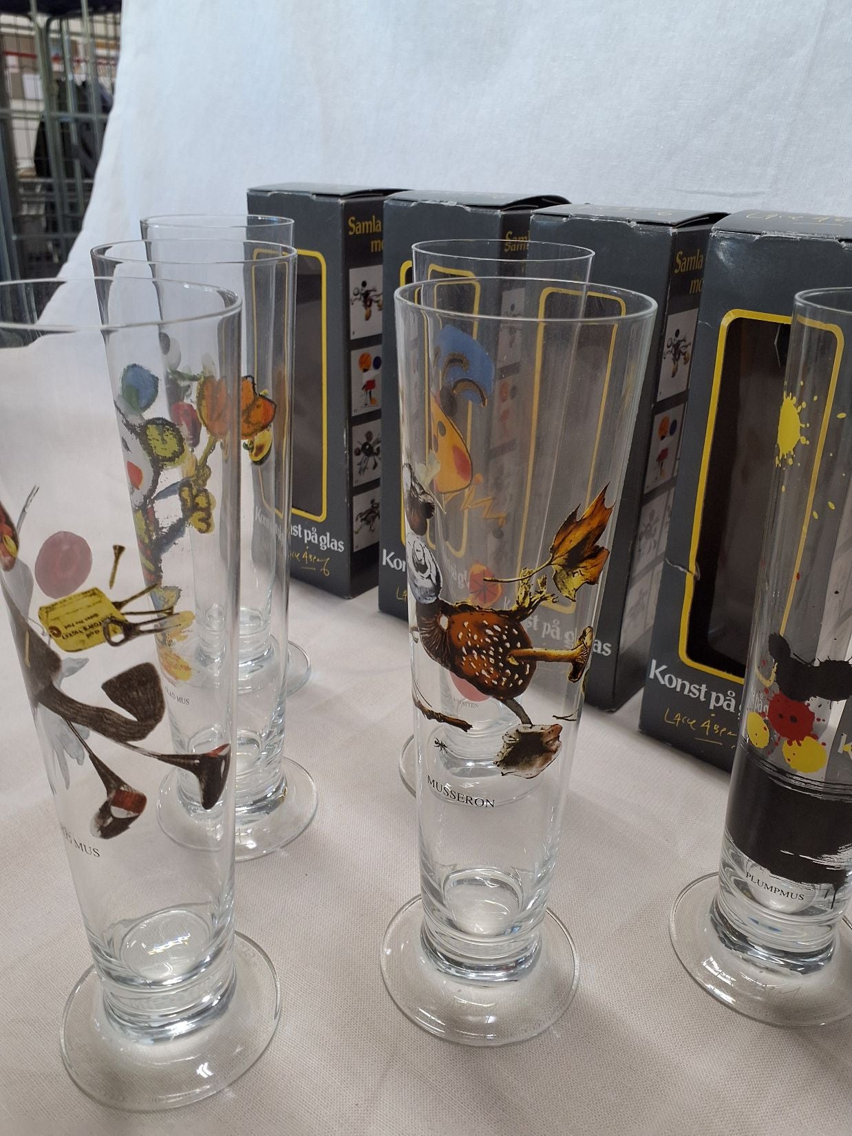 Lasse Åberg kunst på glas ølglas