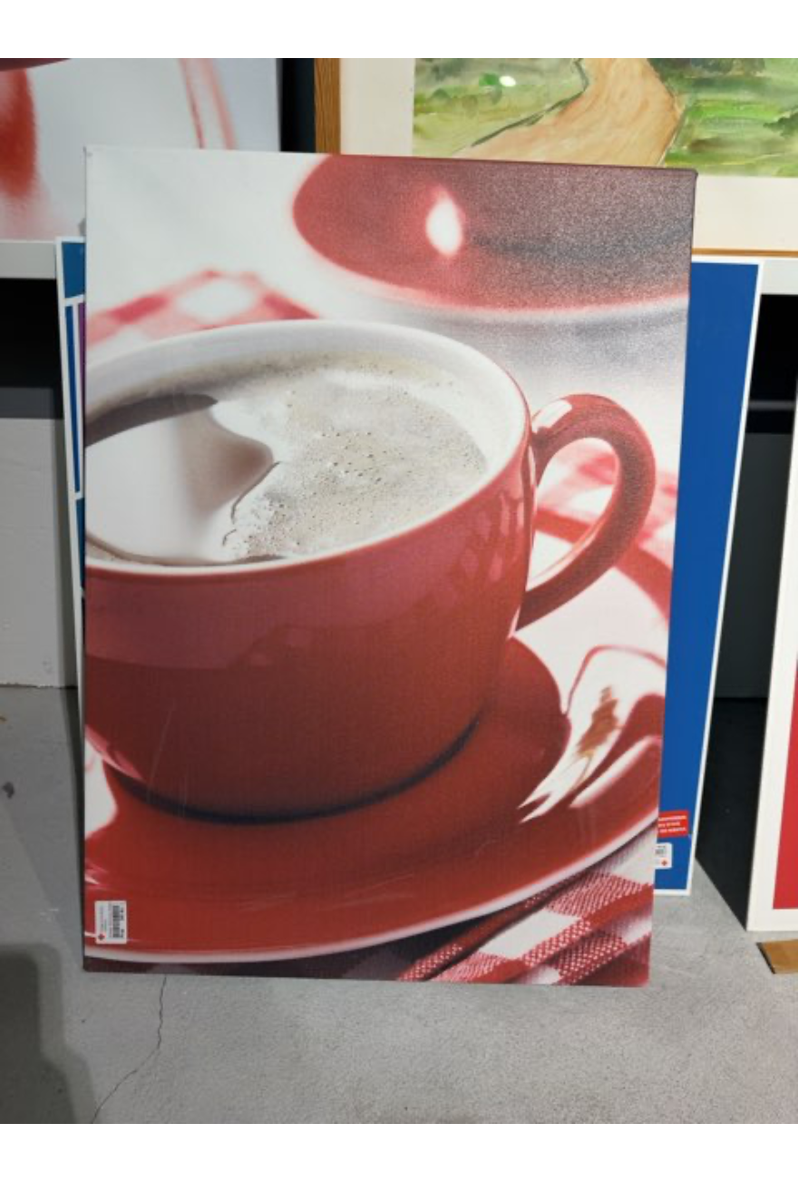 Maleri af kaffekop rød