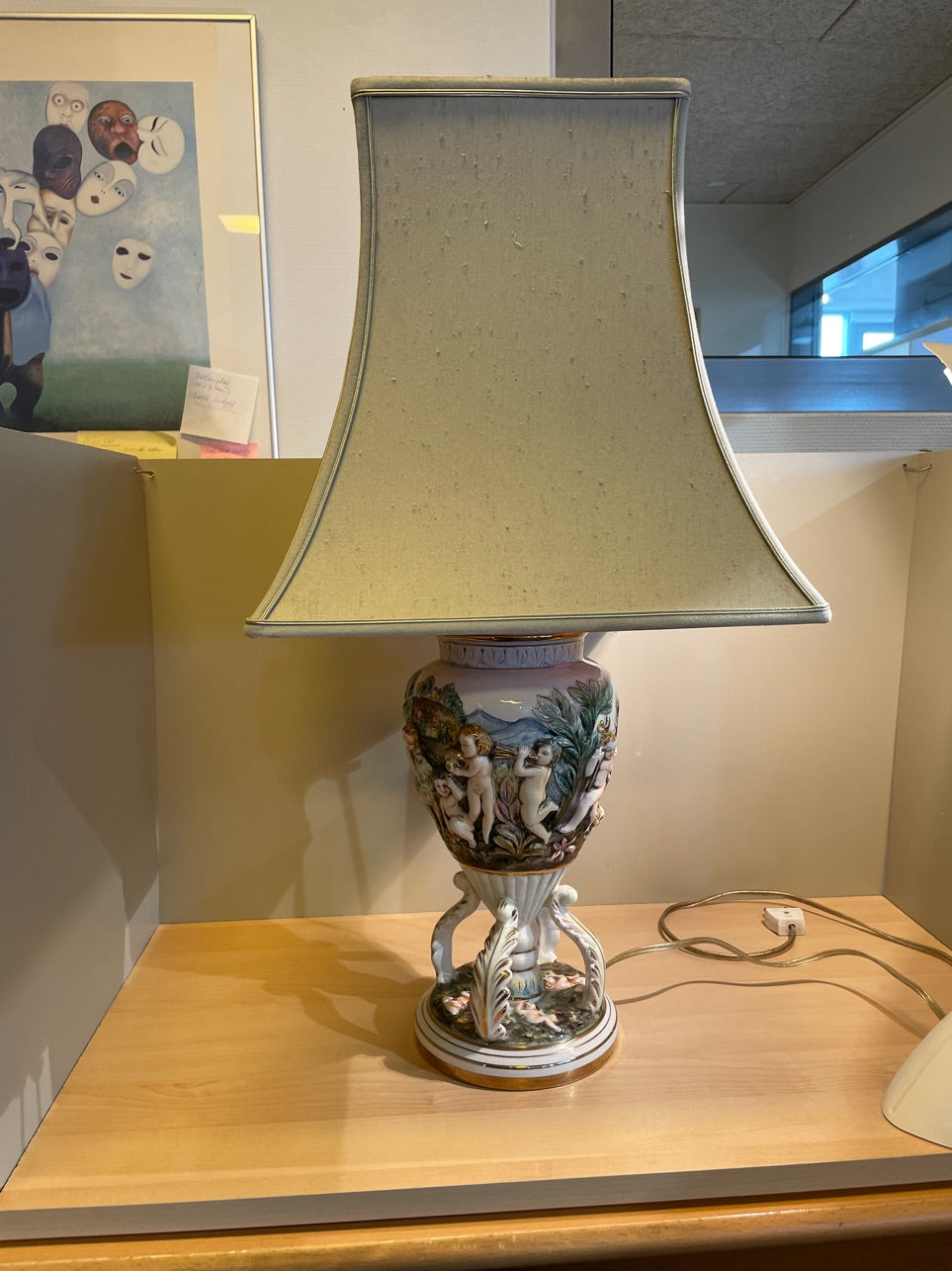 Italiensk Capodimonte Porcelænslampe