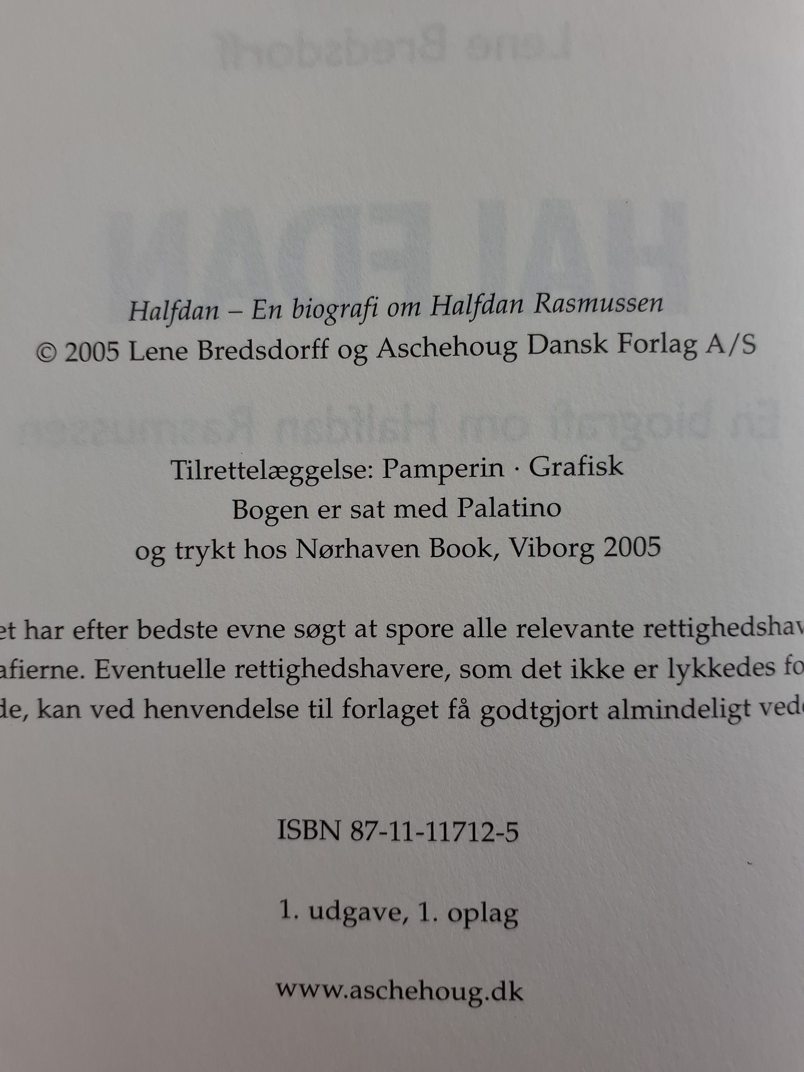 Halfdan Rasmussen biografi Bredsdorff