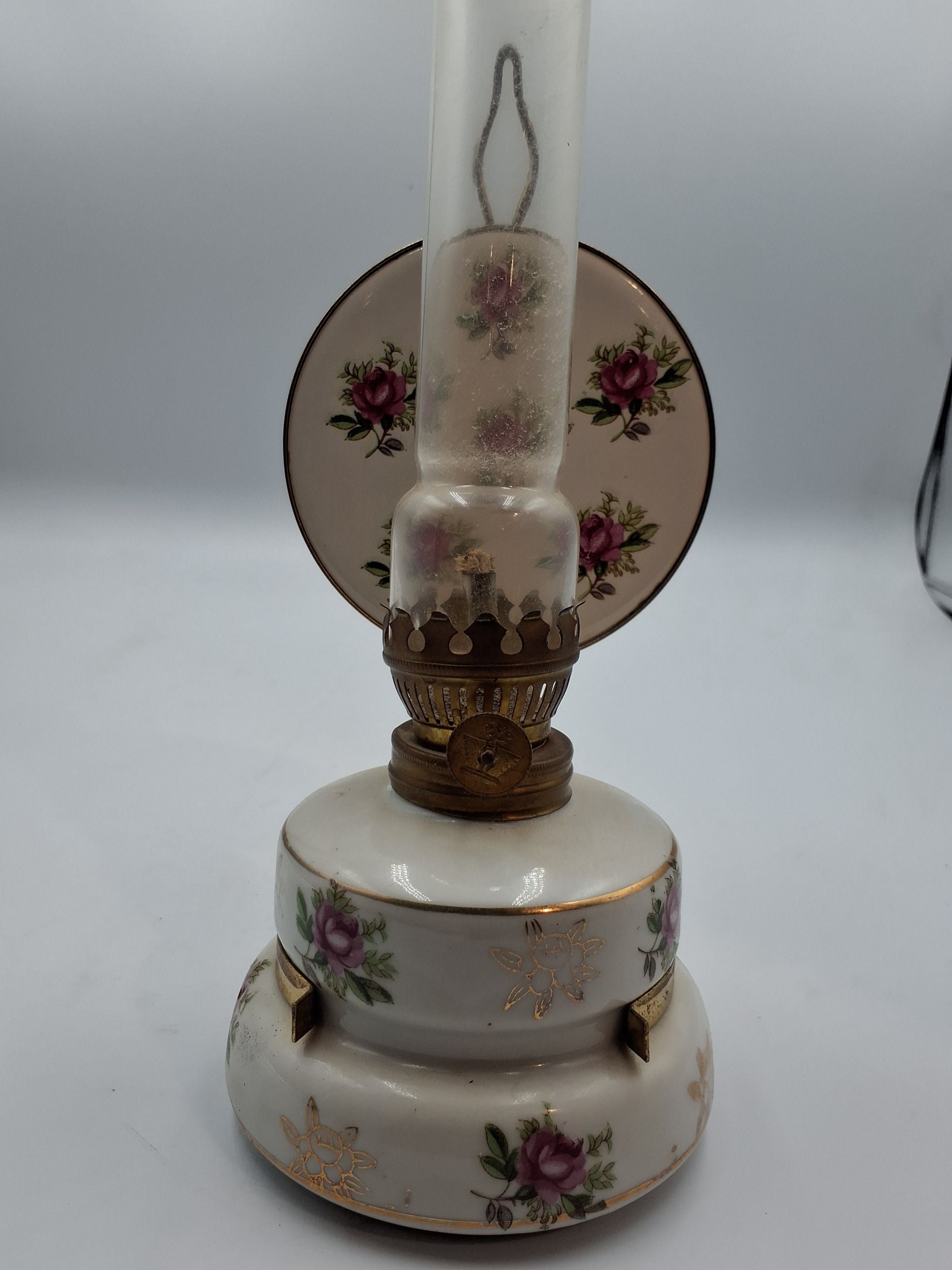 Vintage porcelæn petrolums lampe