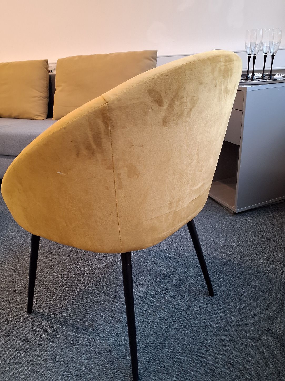 Velour lænestol