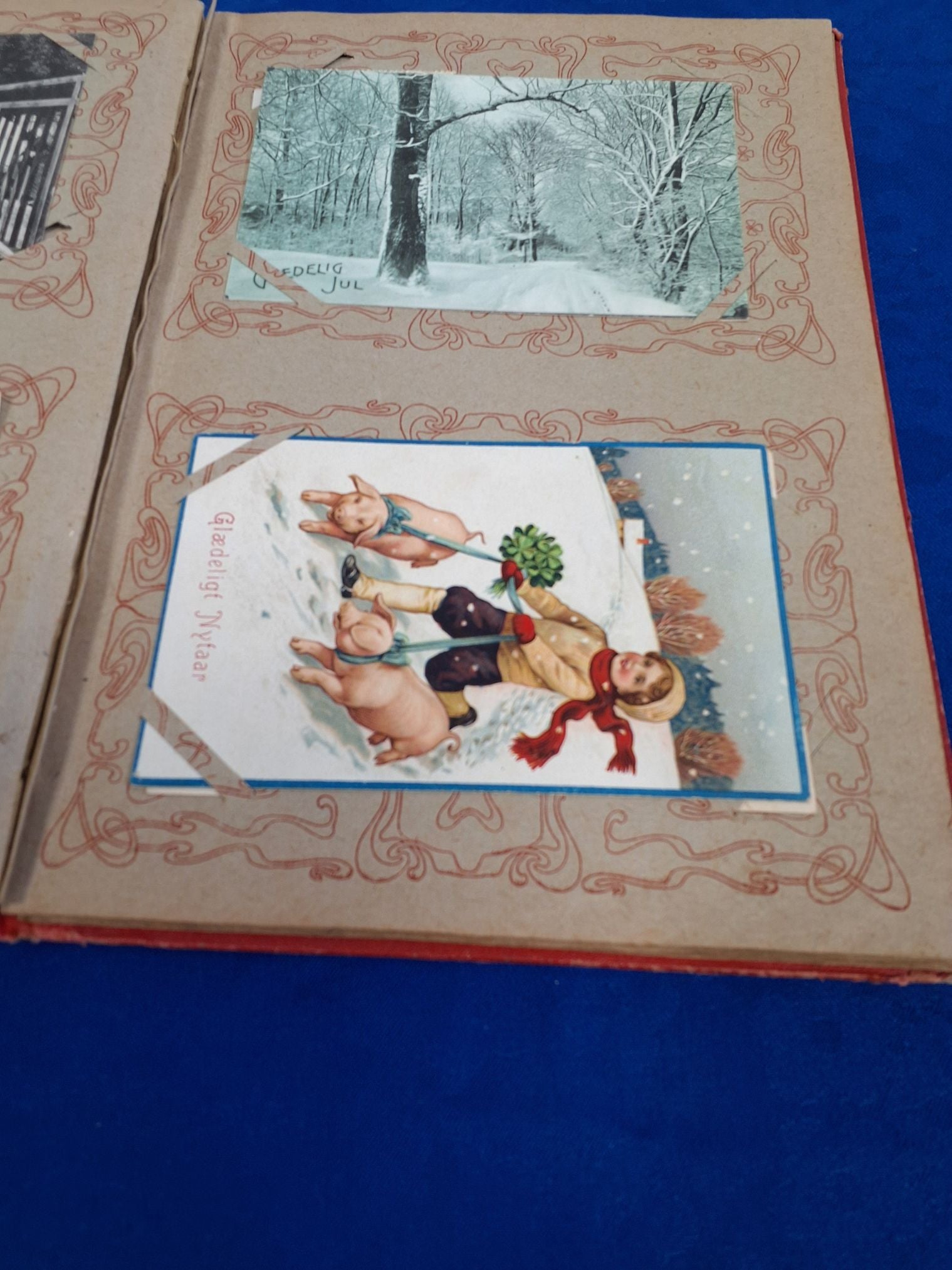 Bog med julekort 100 år ca.