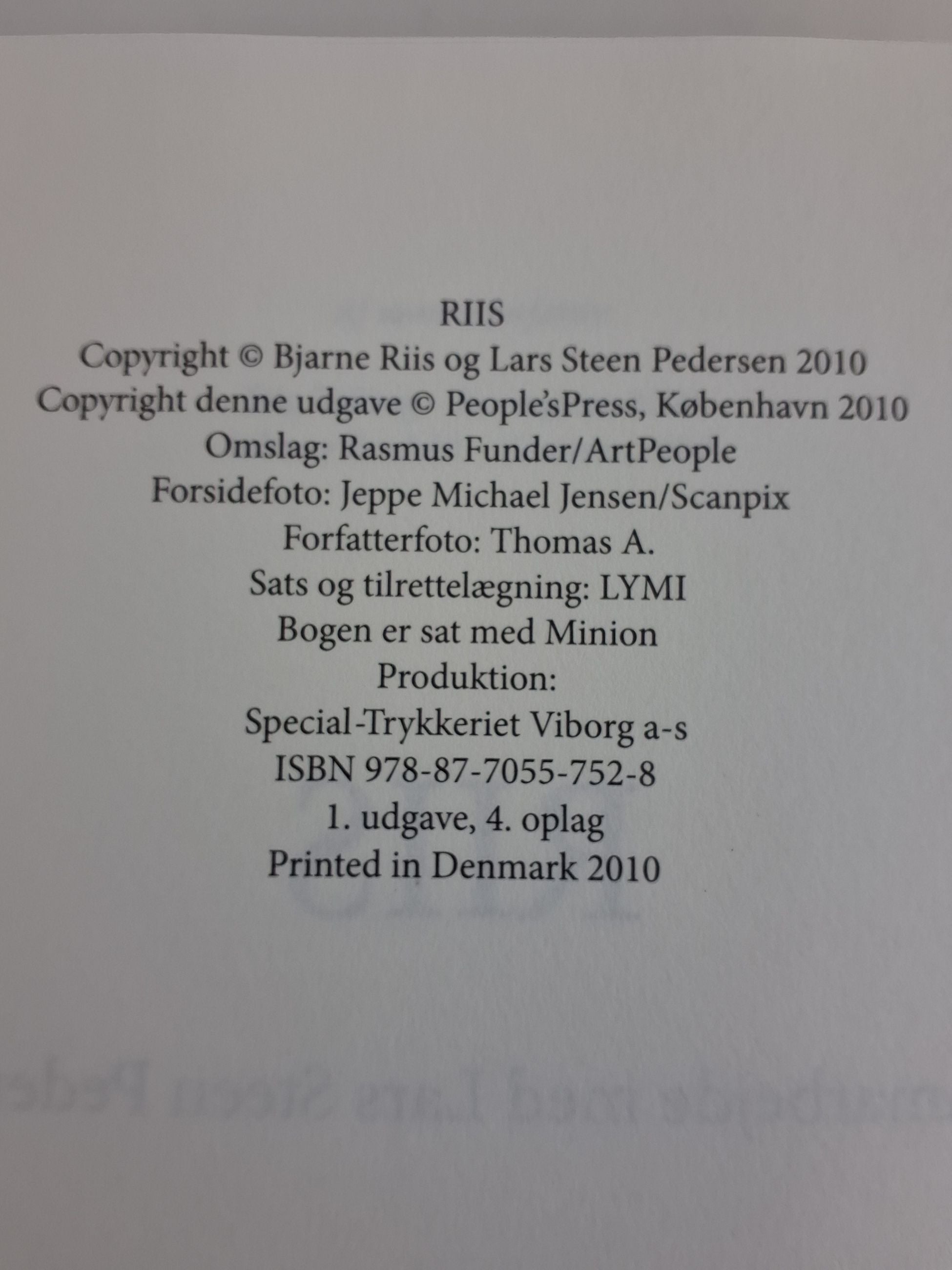 Bog: "Riis" af Lars Steen Pedersen