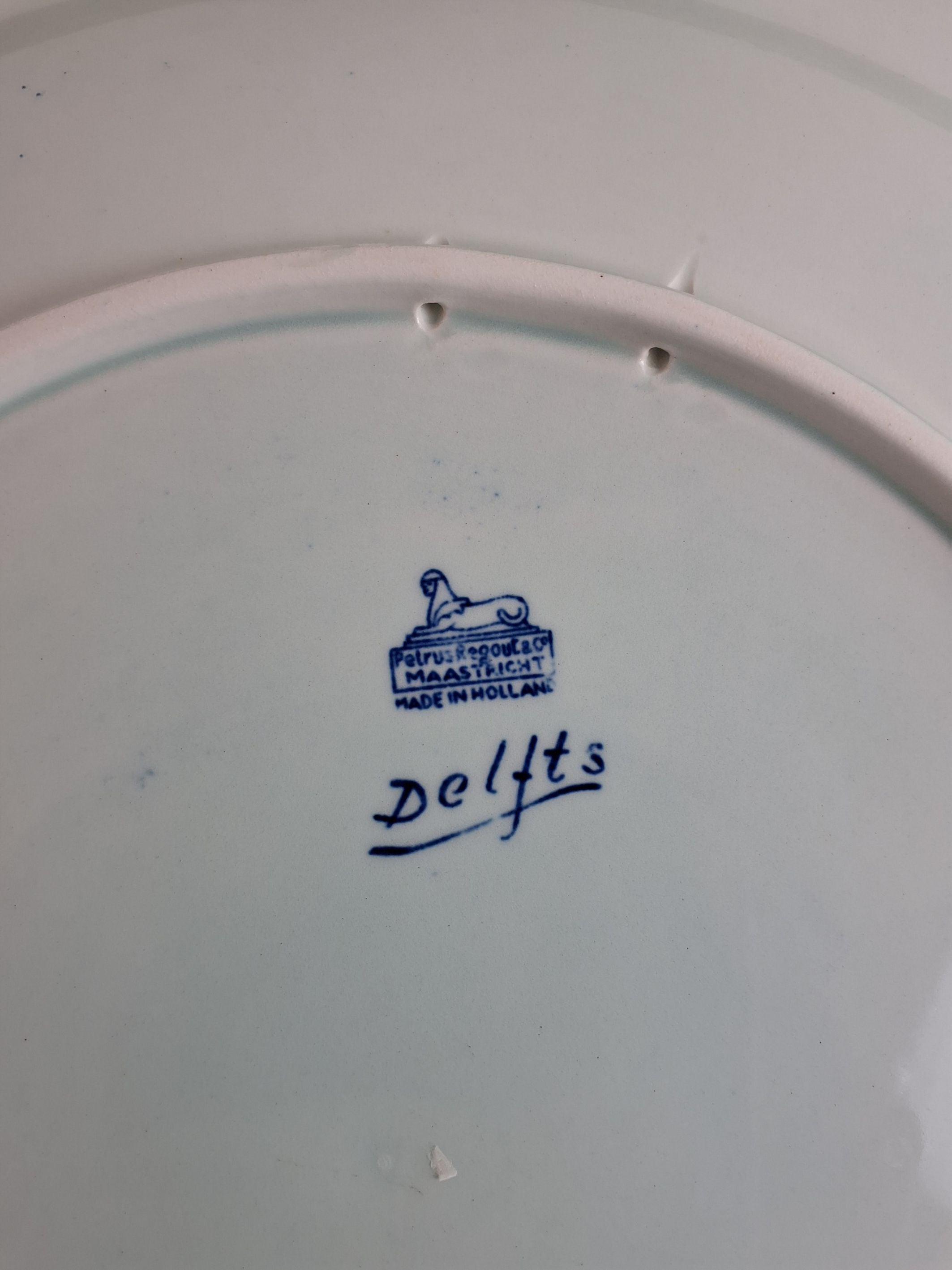 Stor platte Delfts 3 skøjter