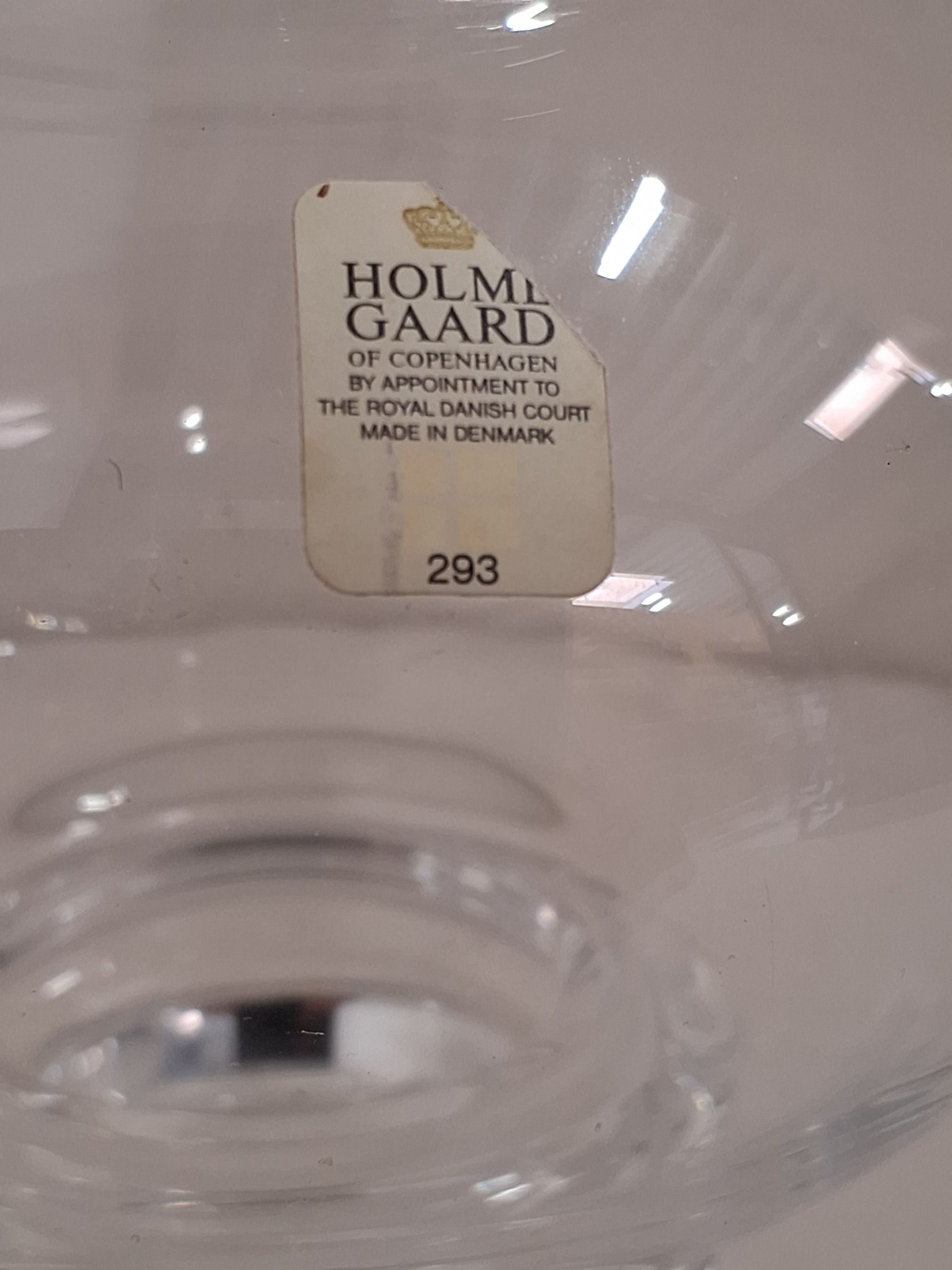 Holmegård glasvase, lysestage