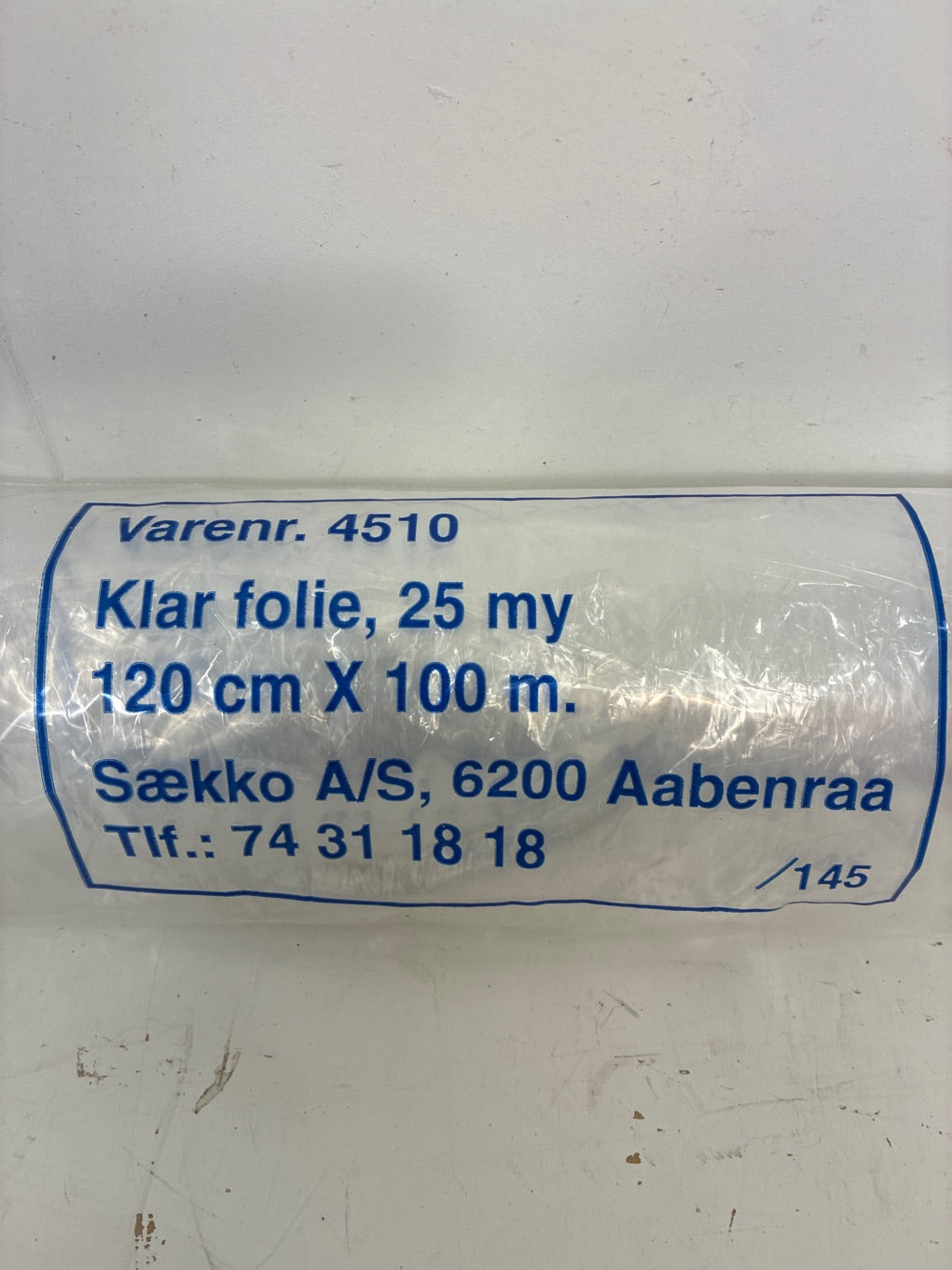 Klar plastfolie 120cm x 100 m 25 my