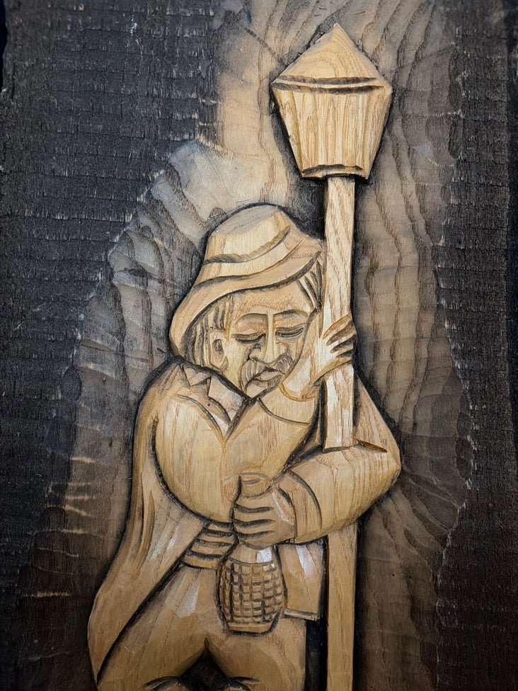 Relief I træ - mand