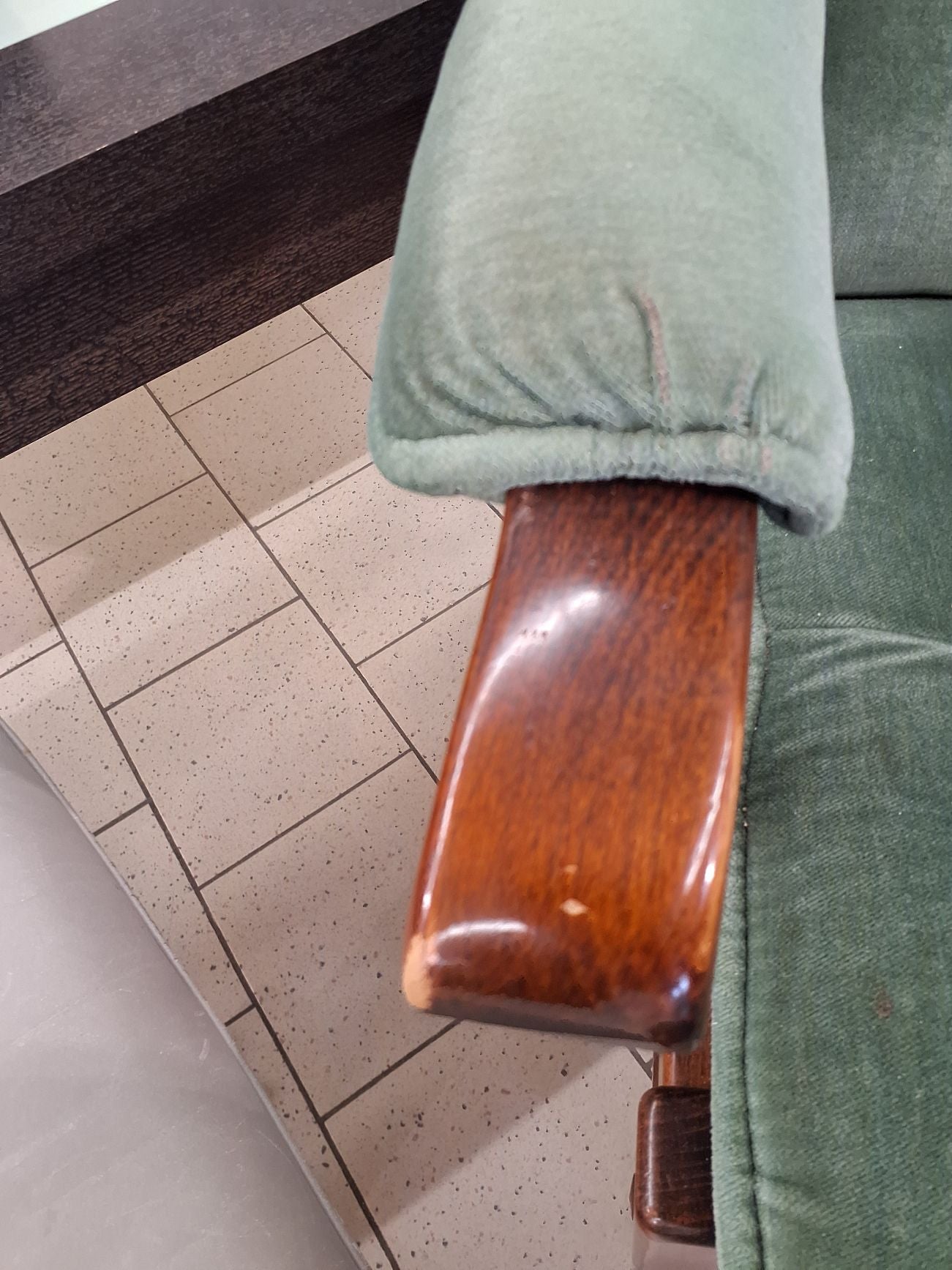 Velour stol og skammel