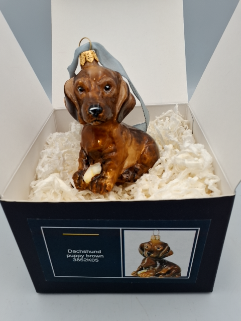 Komozjafamily julepynt, gravhund hvalp