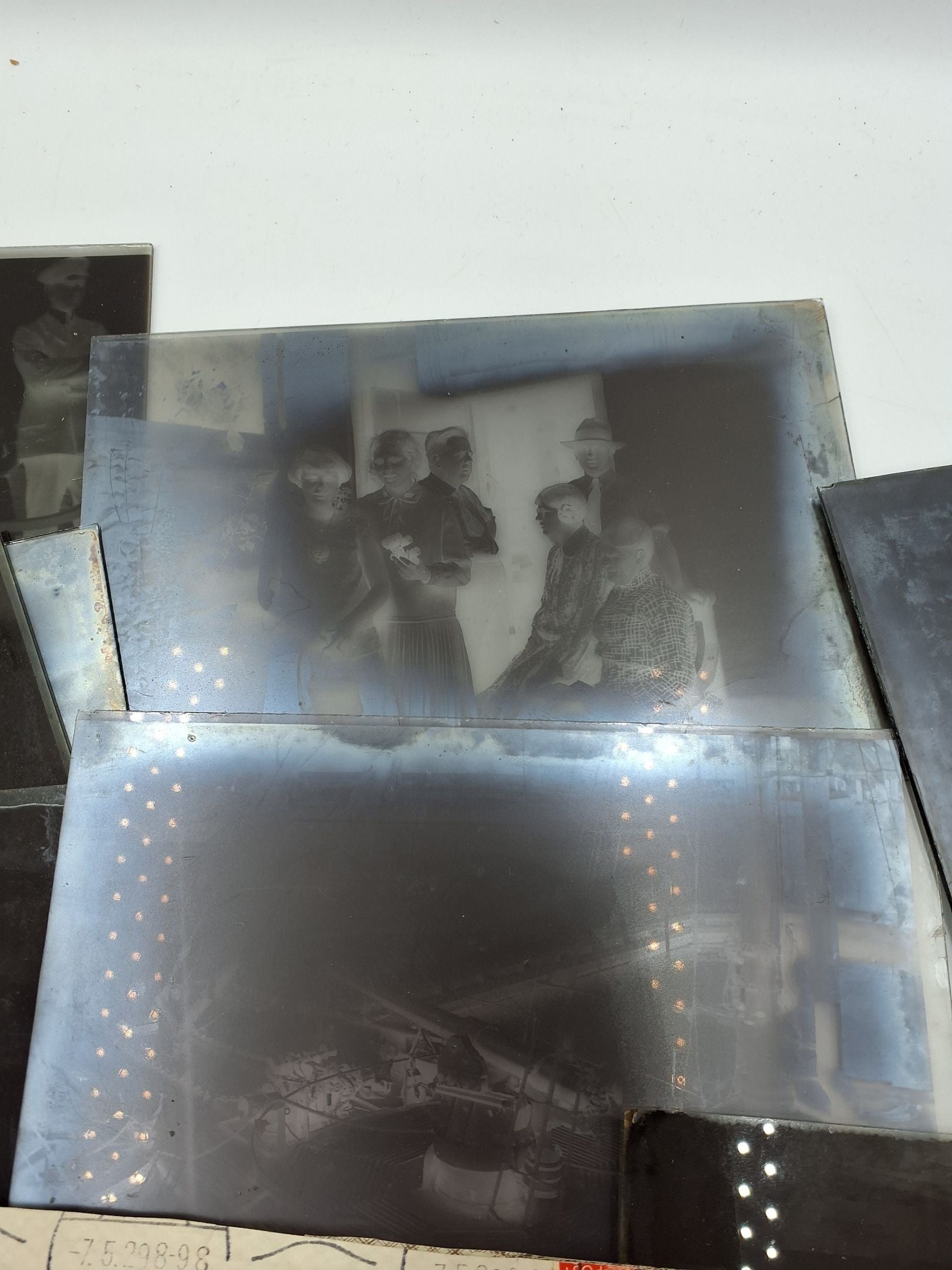 Foto negativer på glas