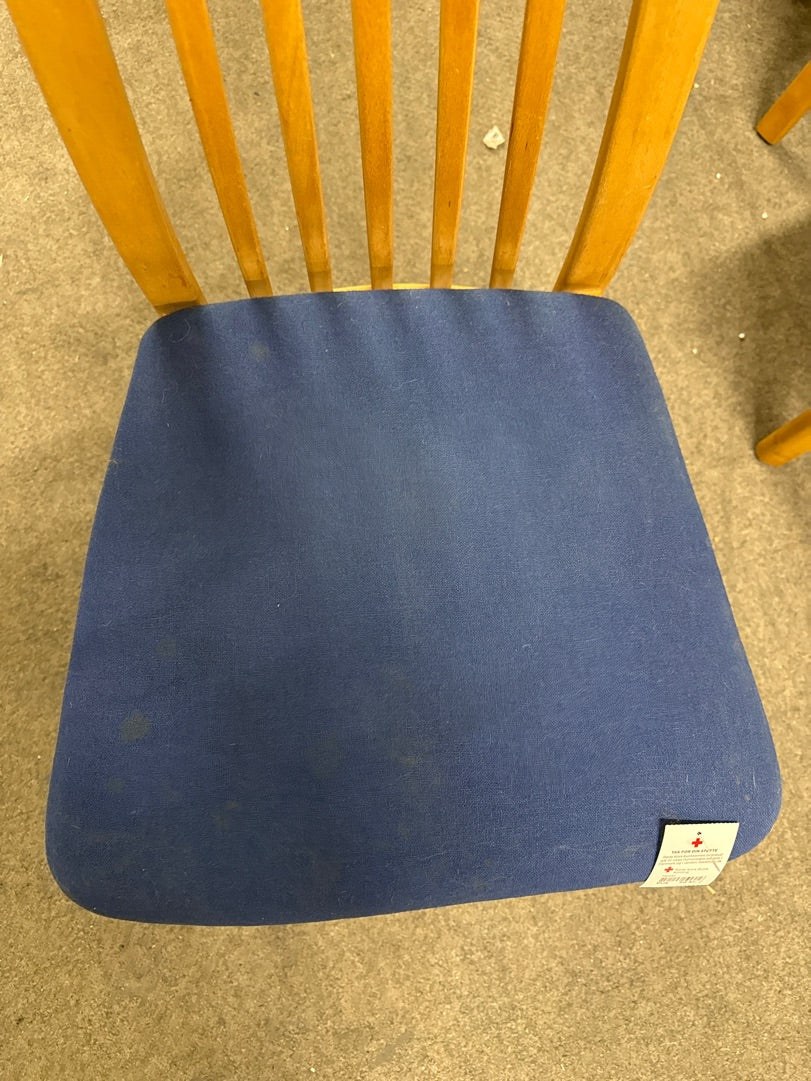 Spisestol m. Blåt stof