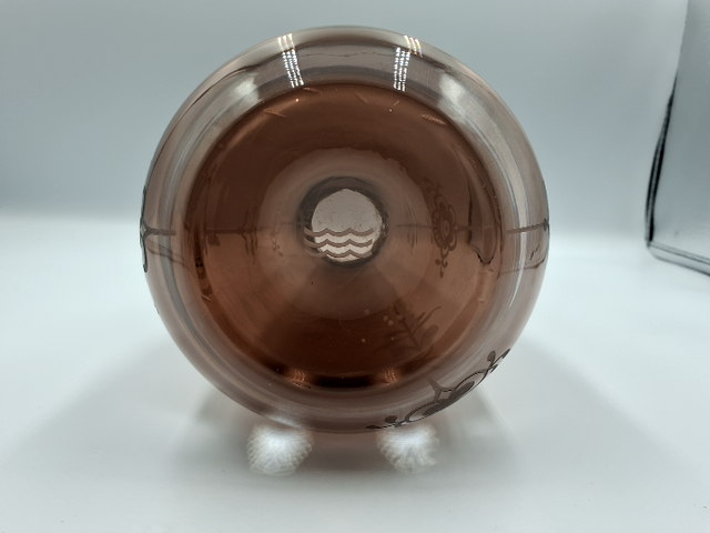 Royal Copenhagen Mussel mønster graveret glas vase