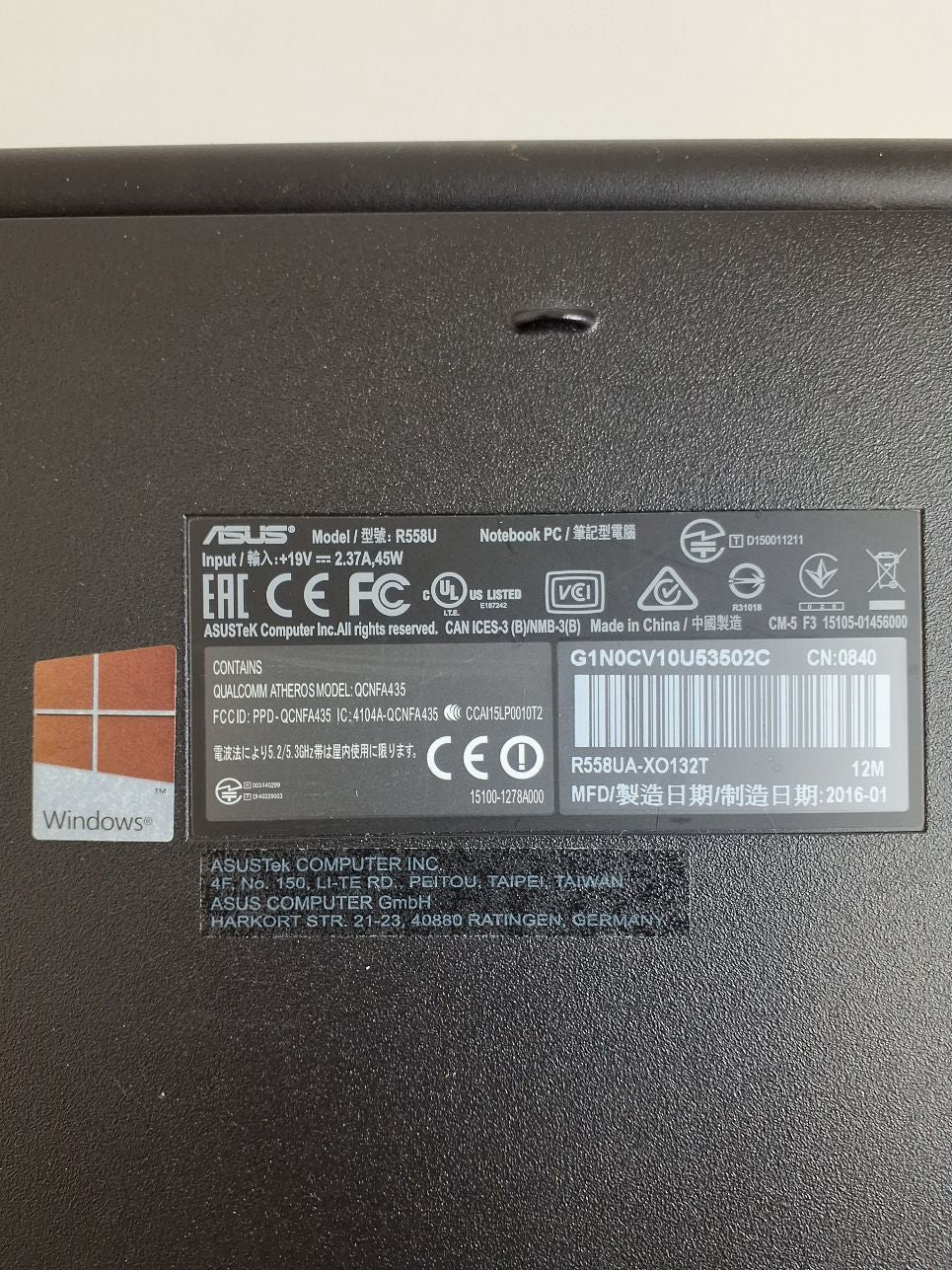 Bærbar pc: ASUS R558U