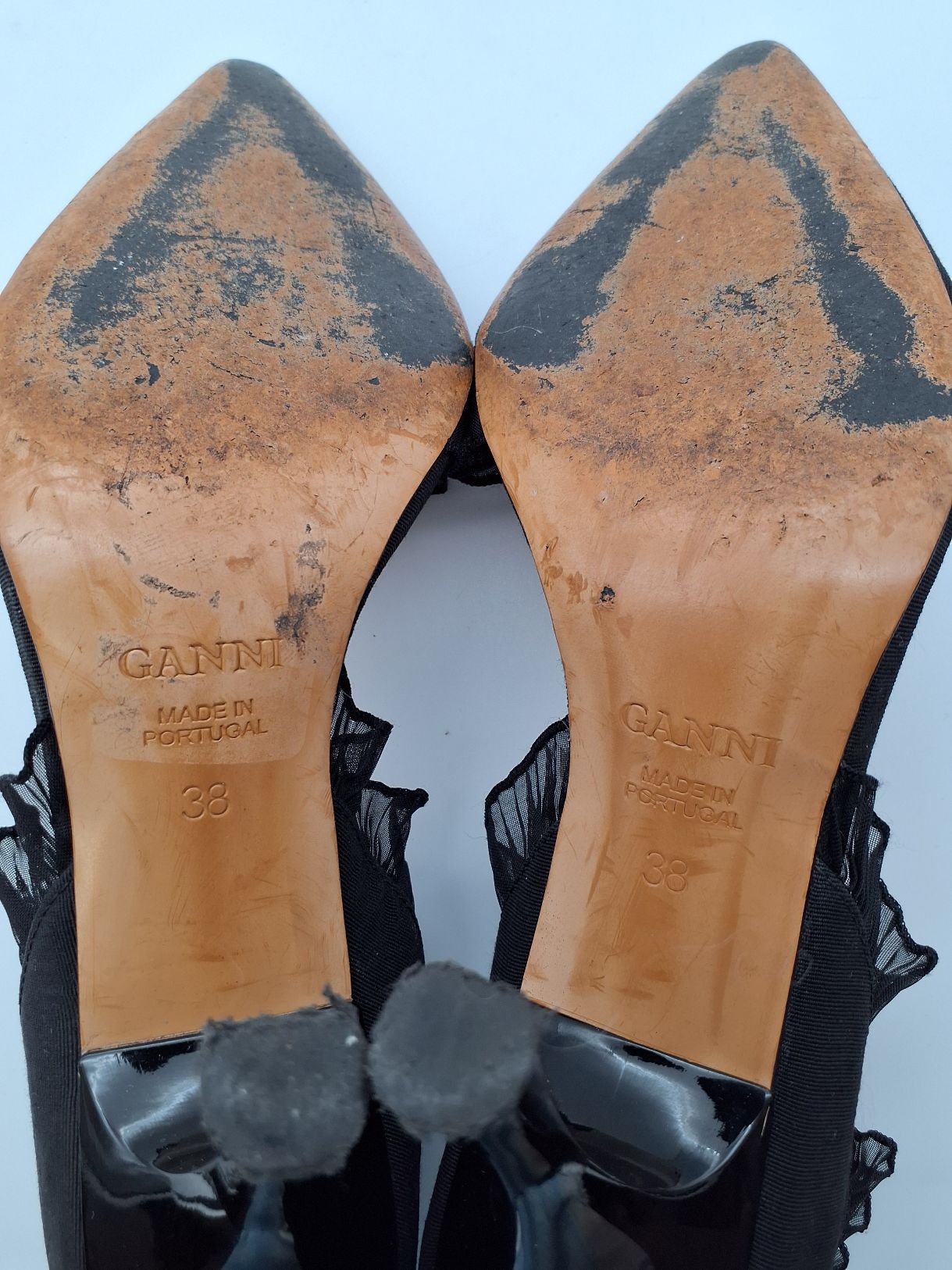 Ganni Ruffle D'Orsay Pumps
