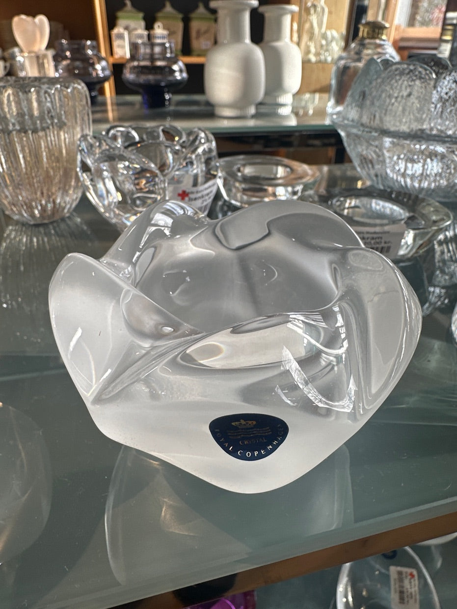 Late 20th Century Royal Copenhagen Frosted Crystal Votive Candle Holder