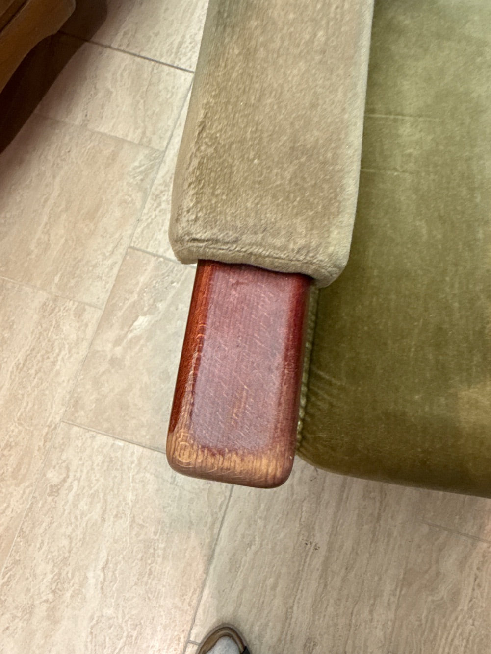 Lænestol grøn velour