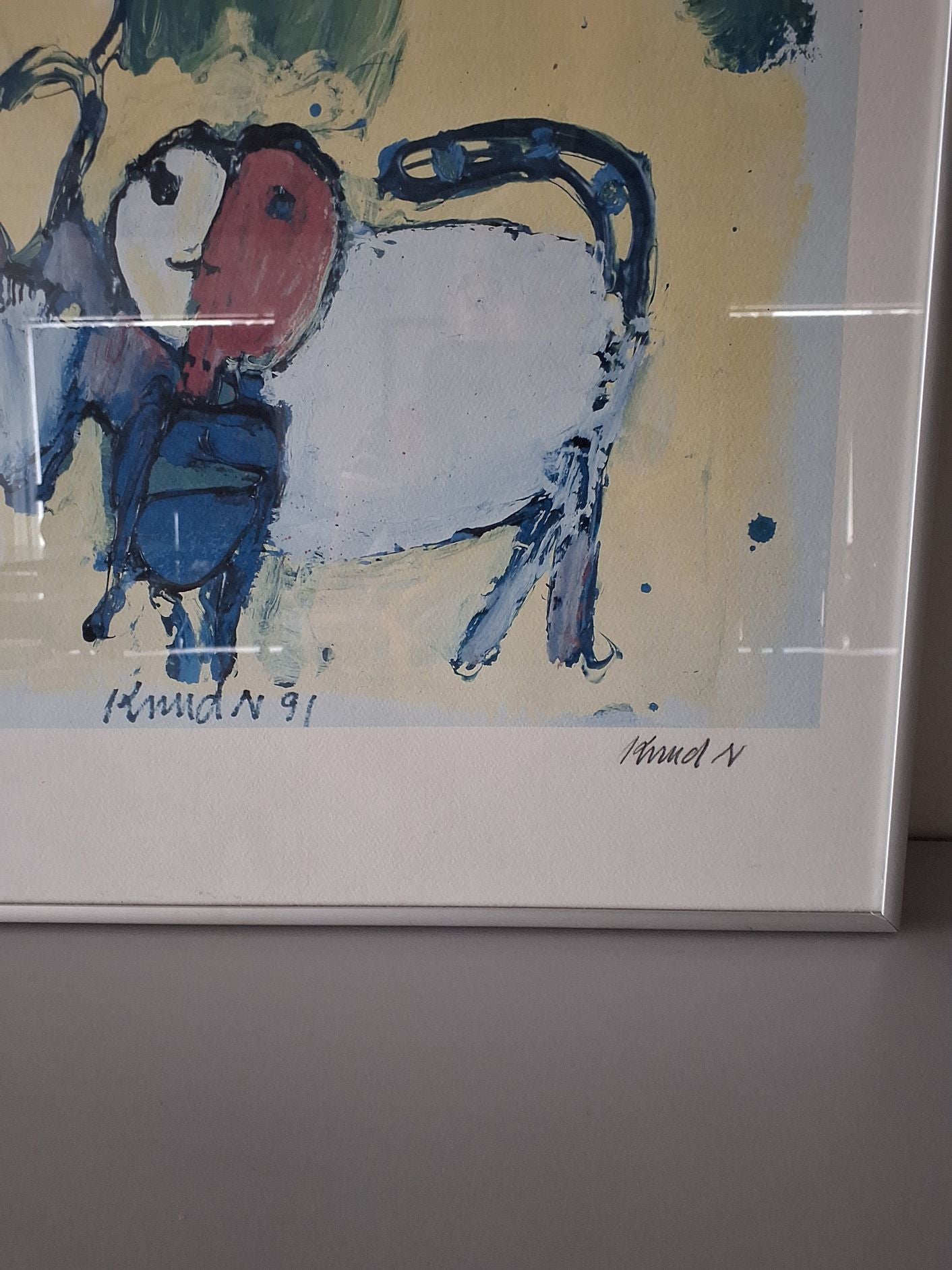 Signeret litografi af Knud Nielsen fra 1991