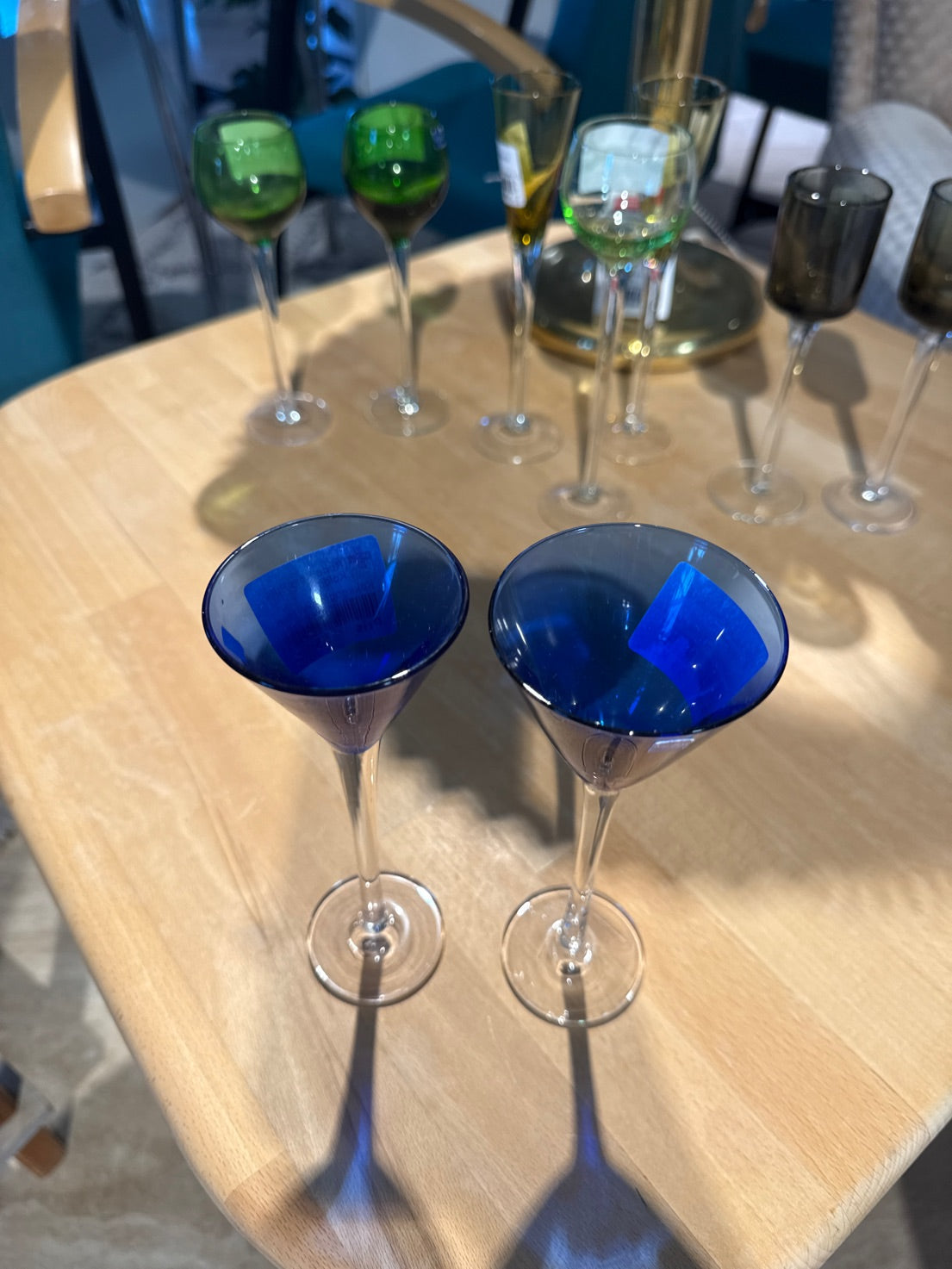 Snapseglas blå "Lyngaard"