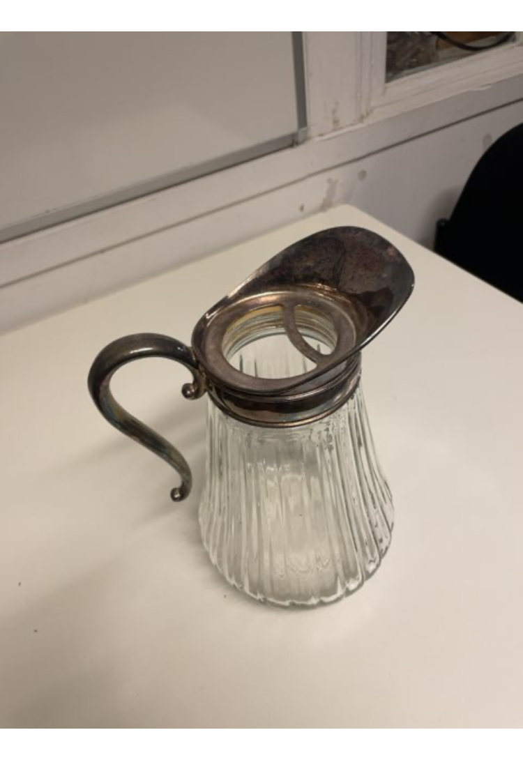 Glaskande med sølvtop