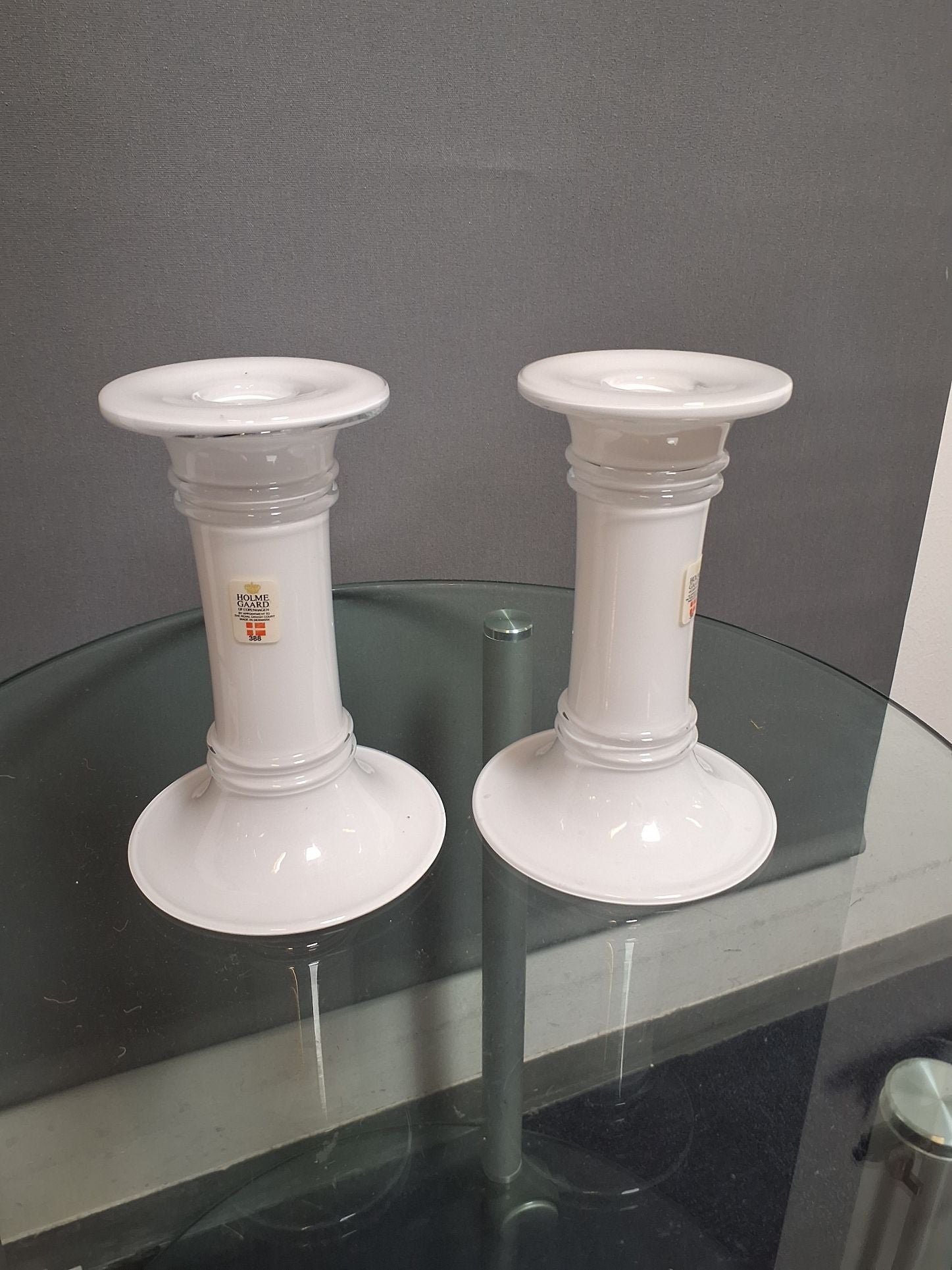 2 stk. Holmegaard Opal lysestage/vase