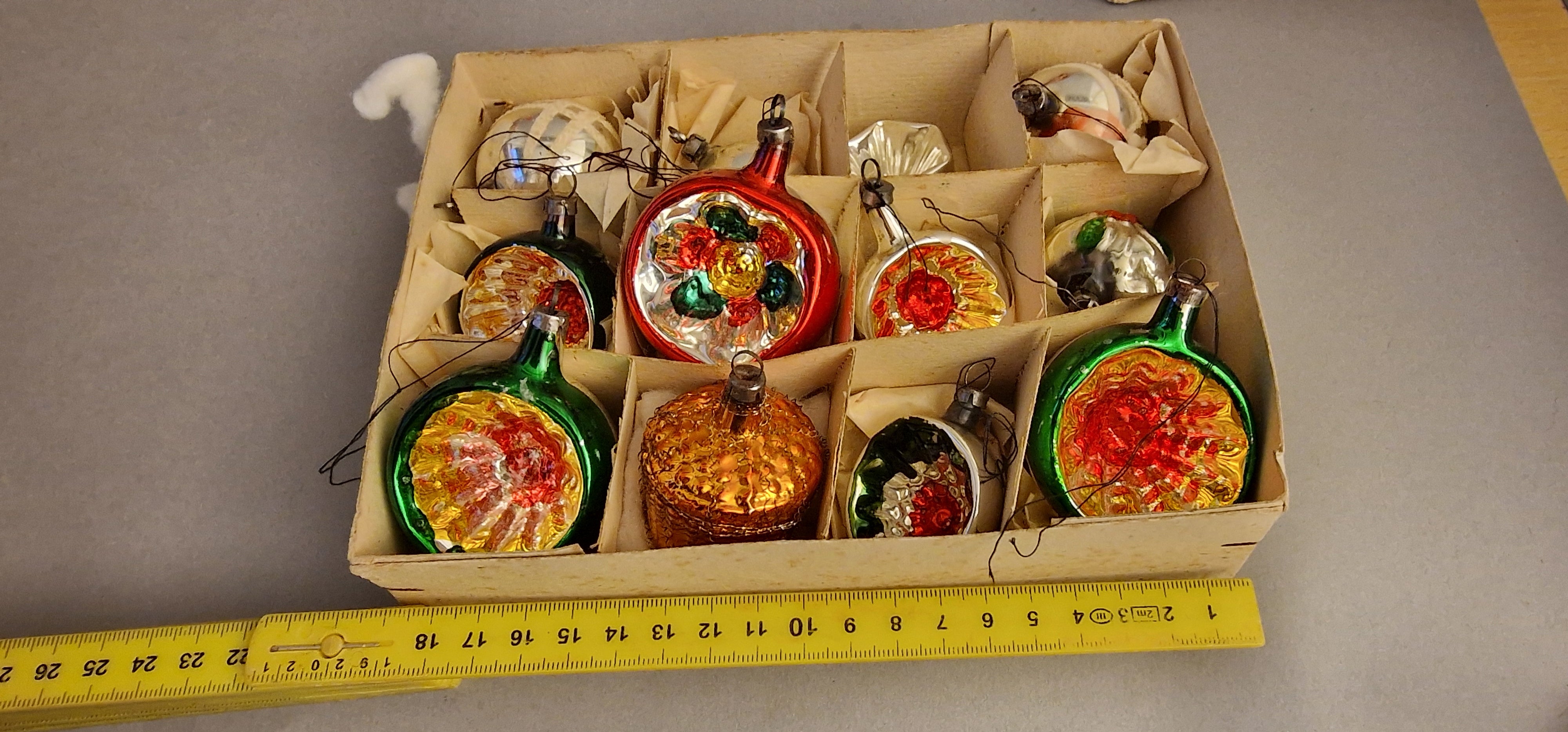 12 Retro glas julekugler