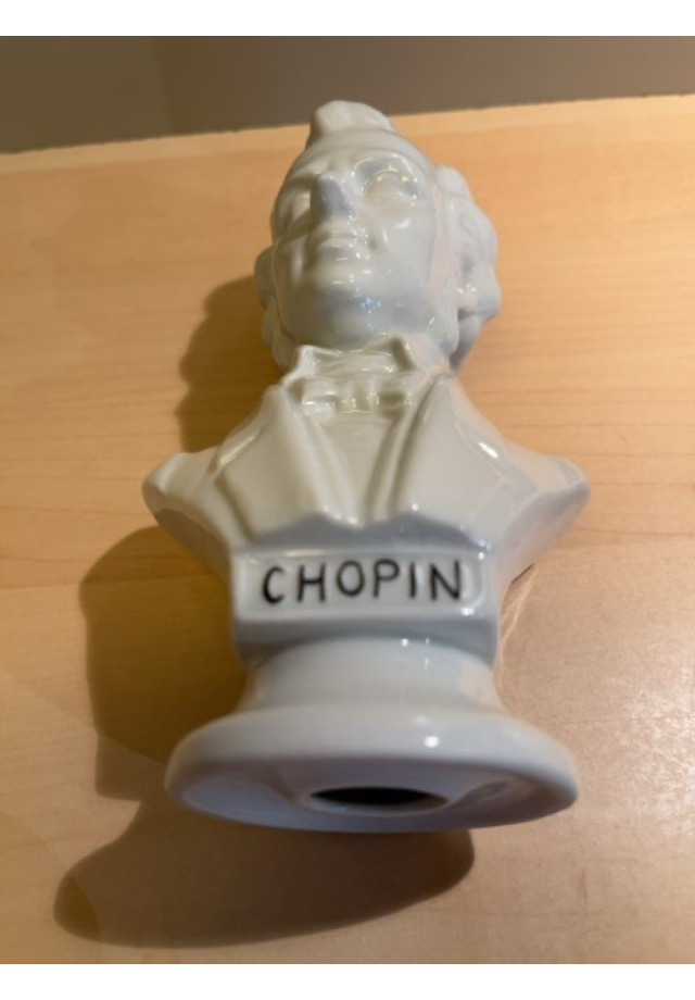 Buste af Chopin. Stemplet kan ikke læses.