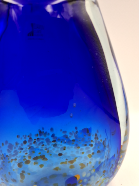 Blå glas vase