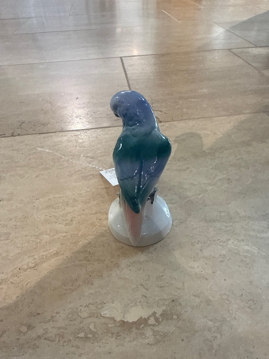 Fugl i porcelæn blå