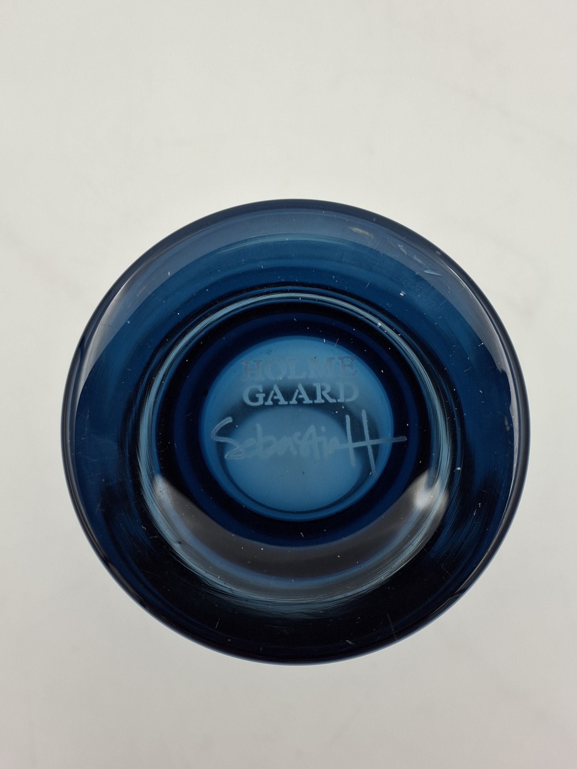 Holmegaard ARC vase i blå glas