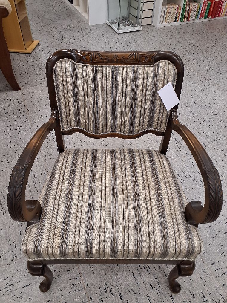 Vintage lænestol stribet polstring