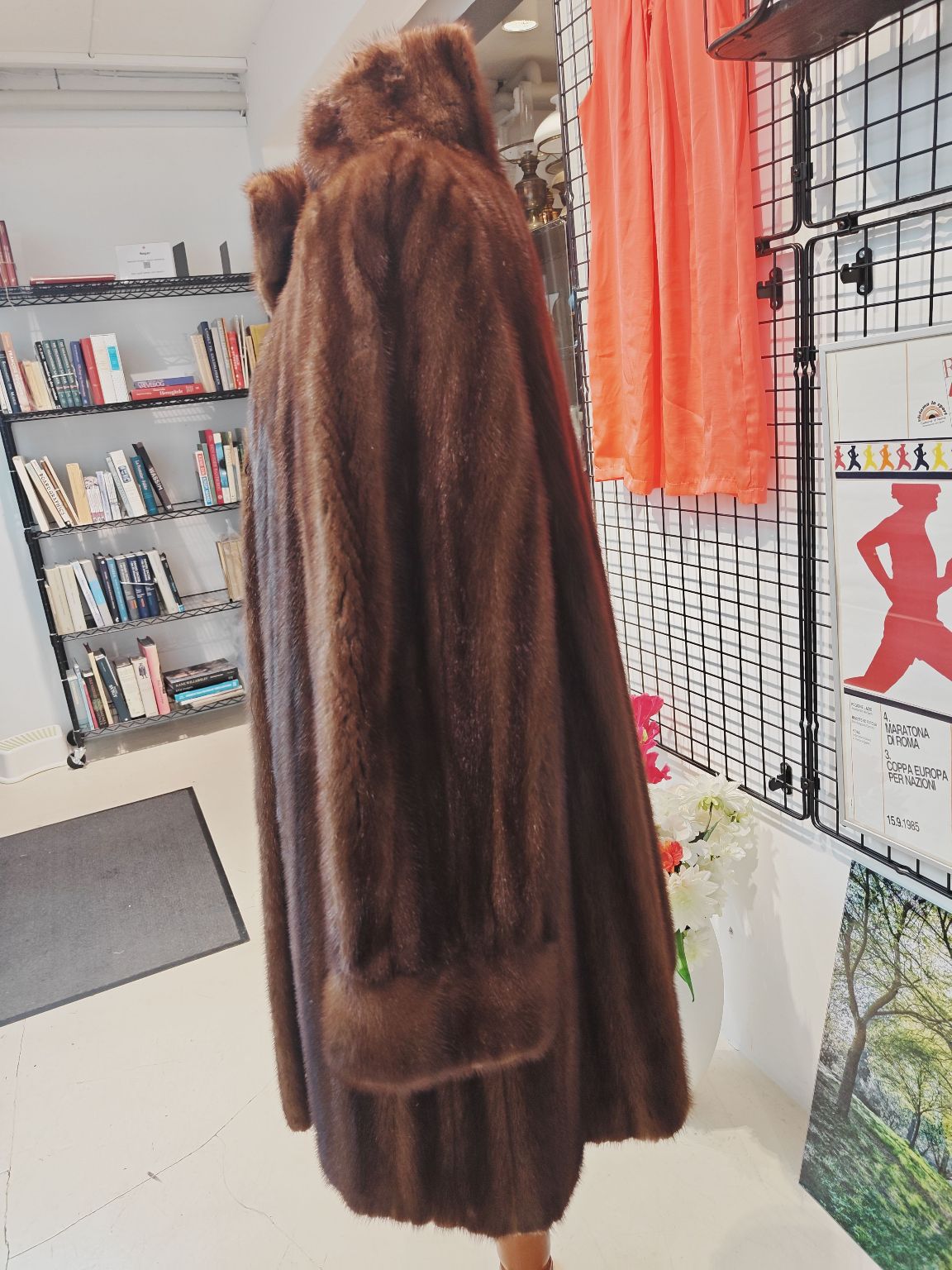 Ægte pels mink, vende frakke m. skindfoer