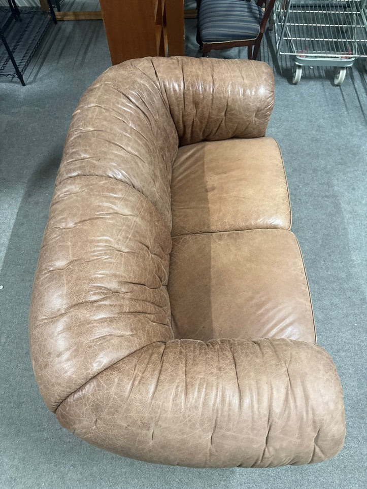 Lædersofa brun 2 Pers.