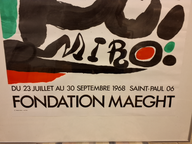 Litografi tryk/plakat.  Fondation Maeght 1968