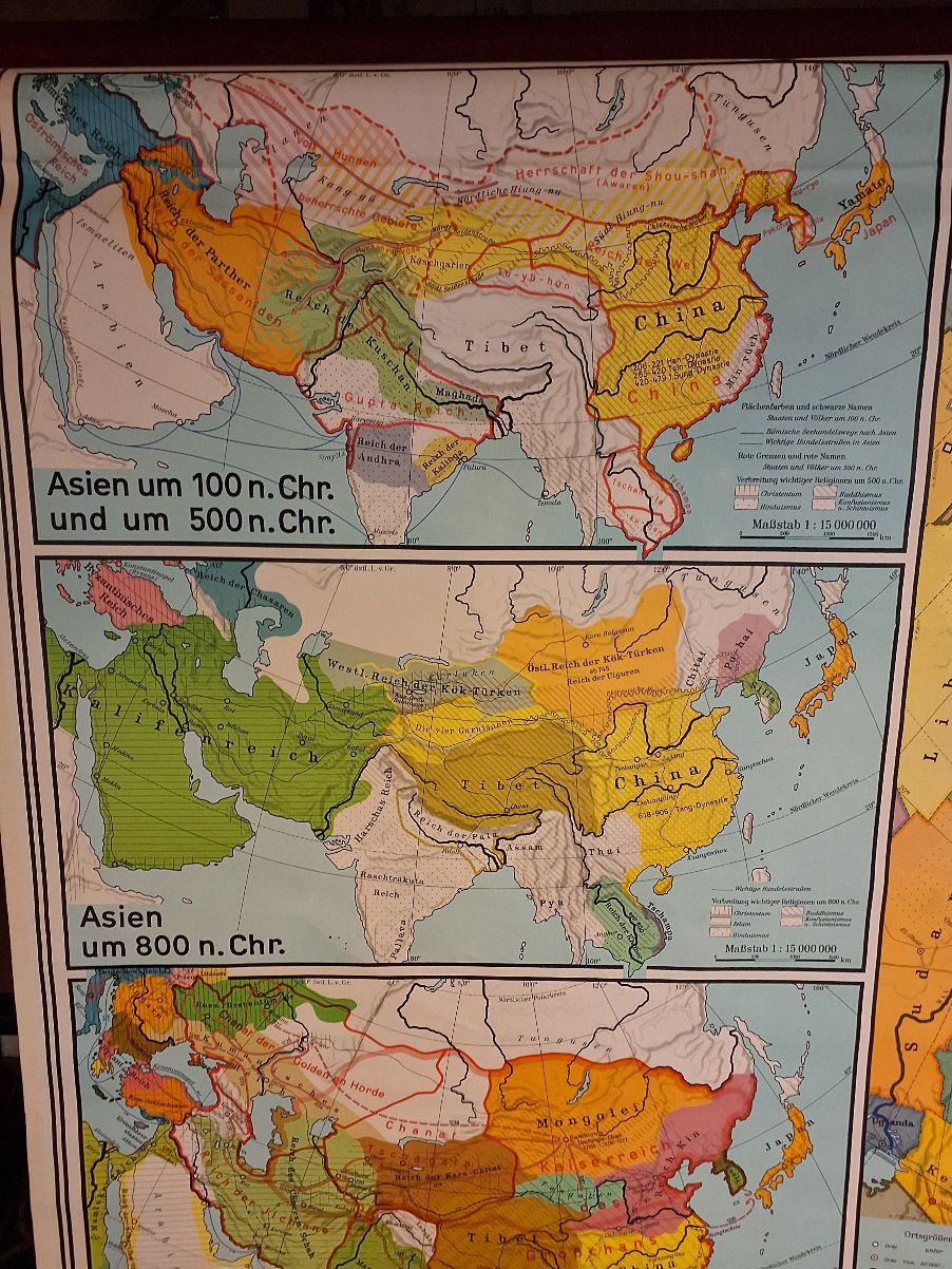 Skolekort Asien Historiske set