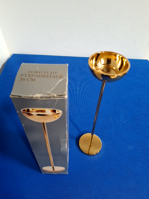 Fyrfadsstage 26 cm forgyldt