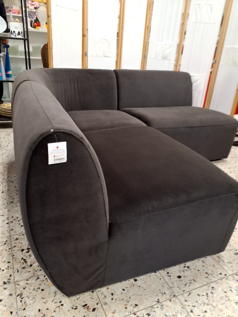 Hjørnesofa i velour stof