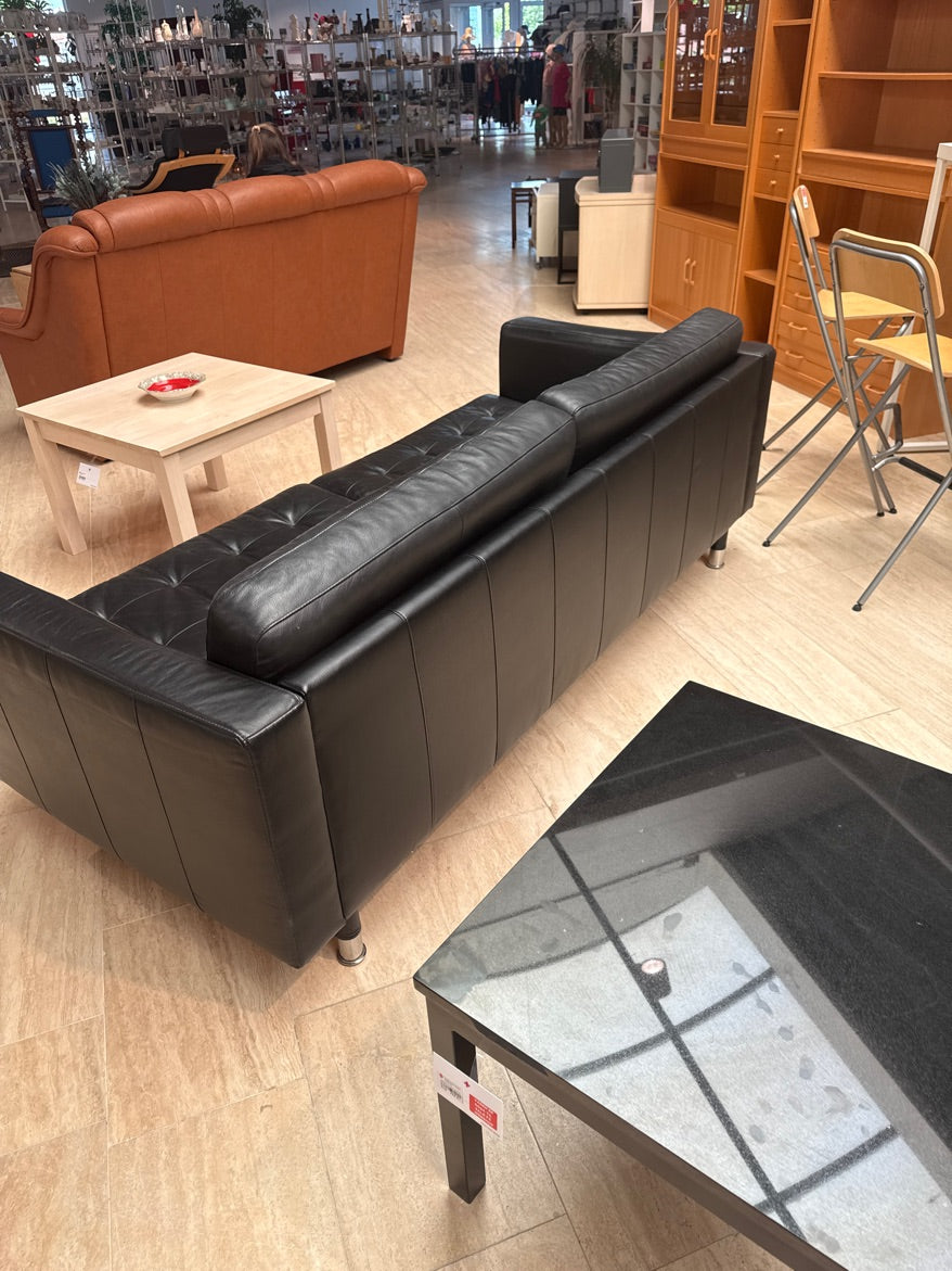 Lædersofa sort