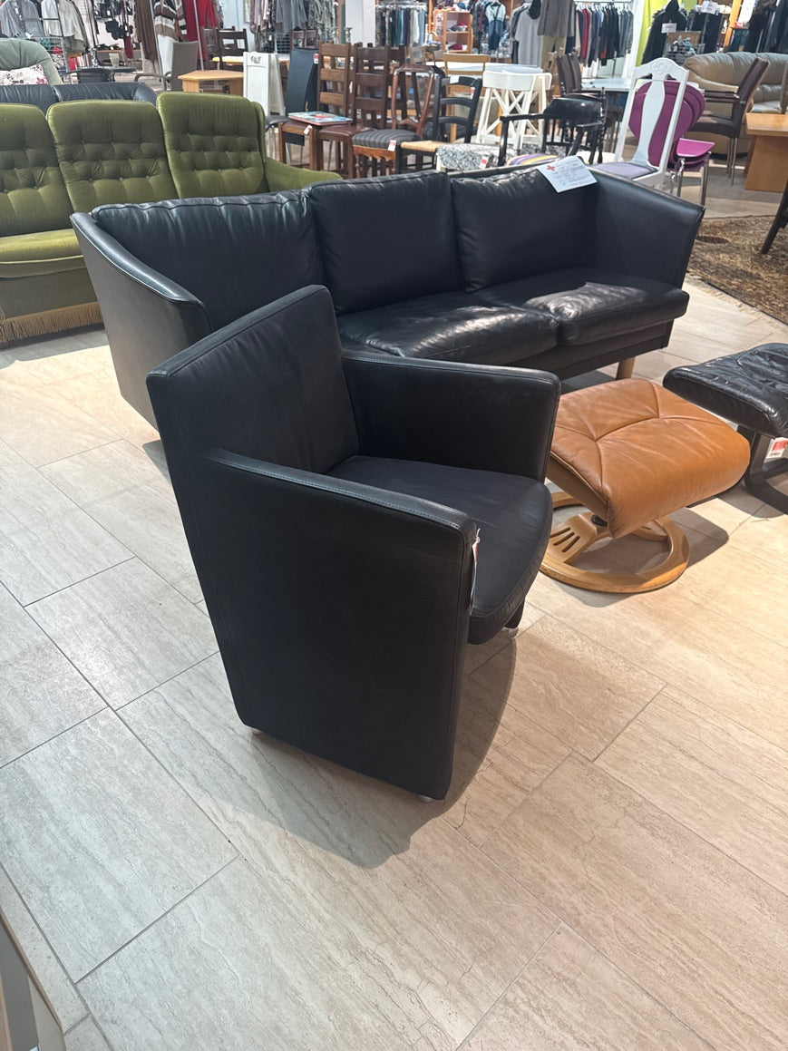 Læderstol sort "designer"