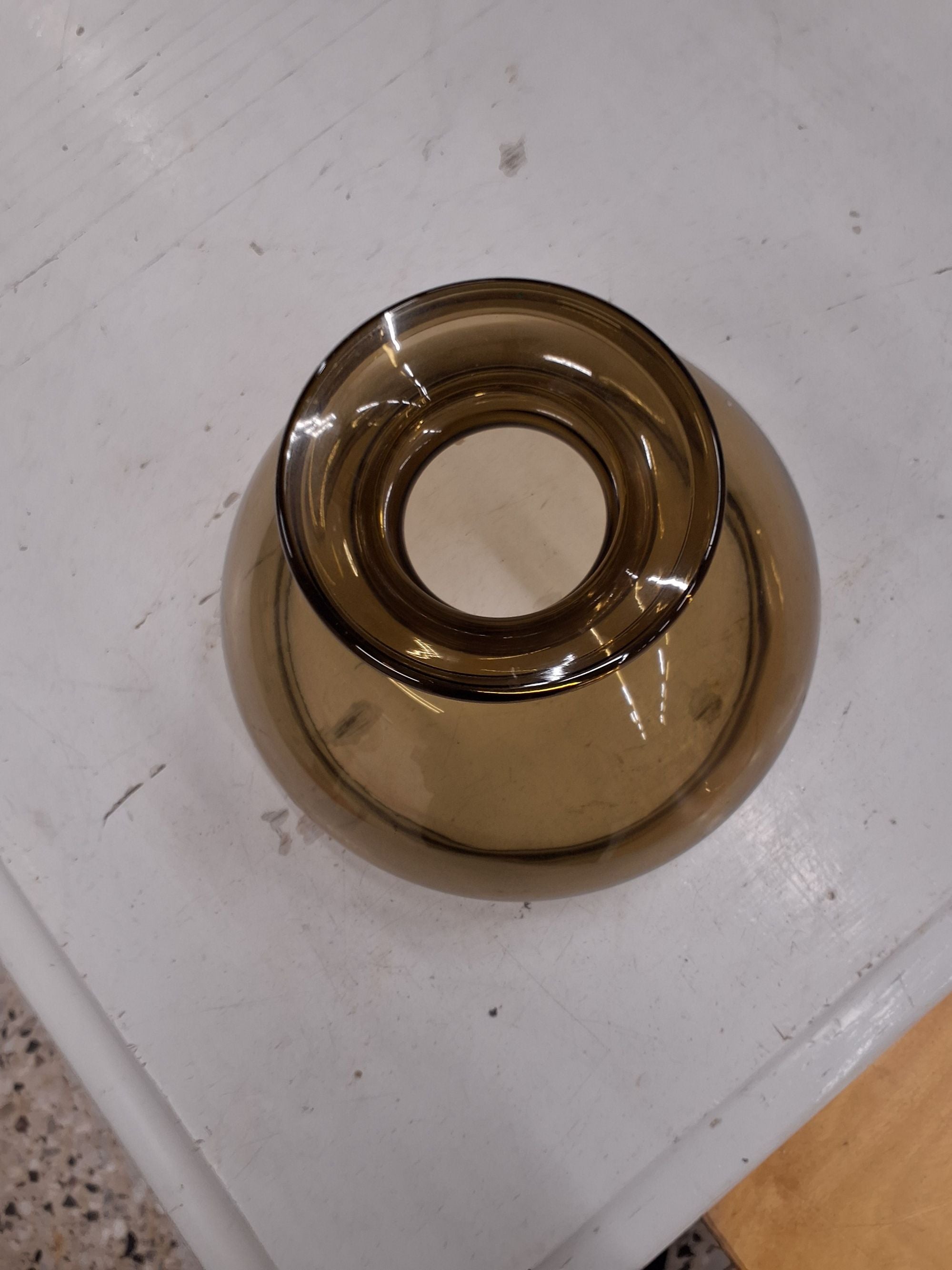 Vintage røgfarvet olielampeskærm – Ø153 mm