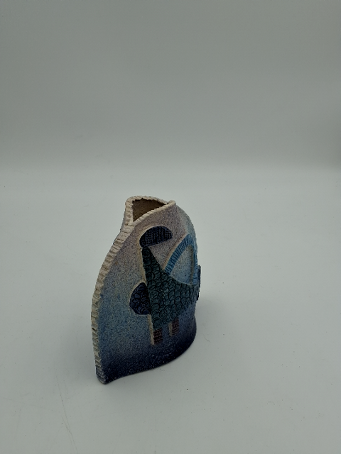 Keramik vase i blå nuancer
