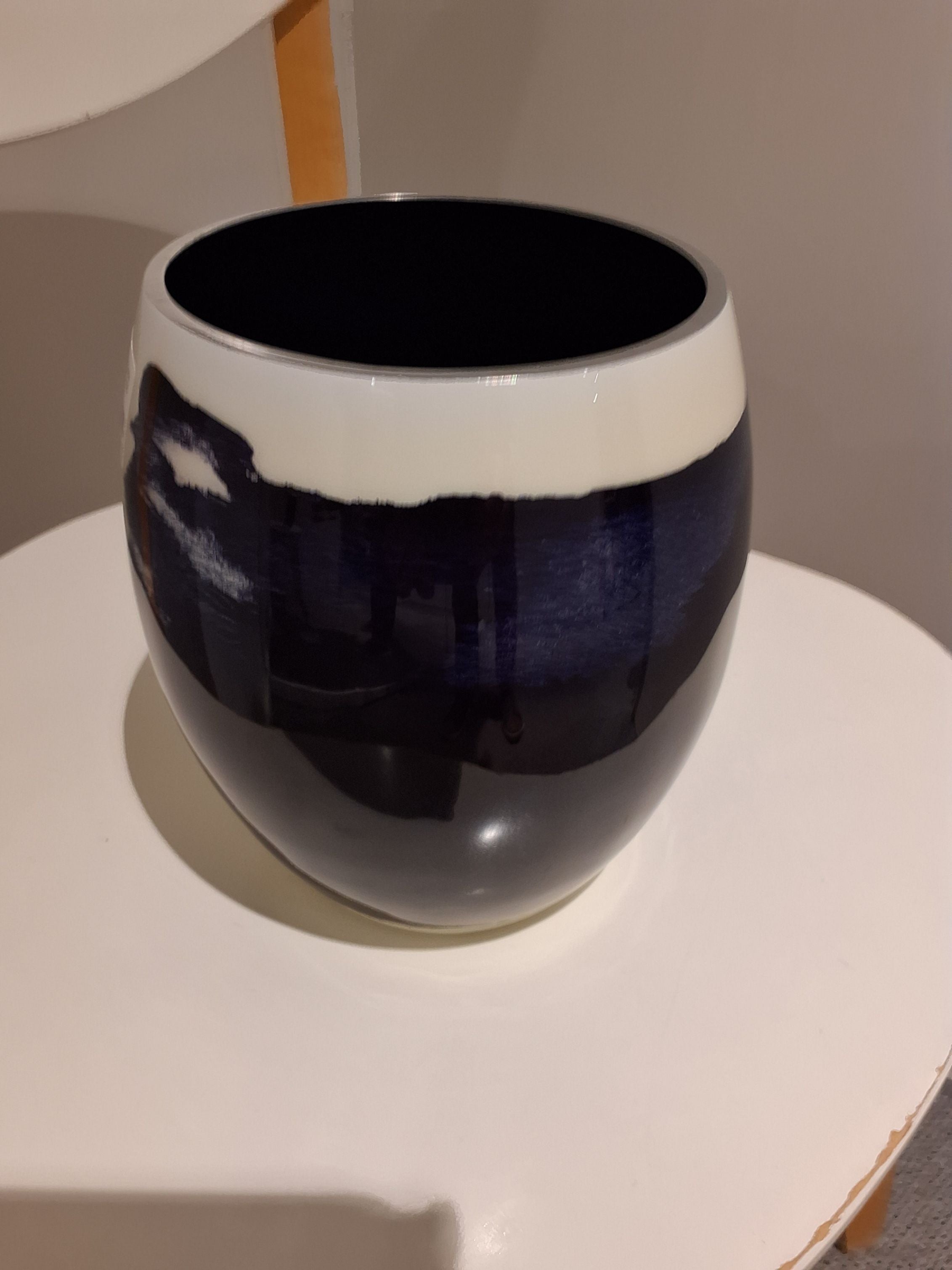 Stelton vase med mønster i sort og beige