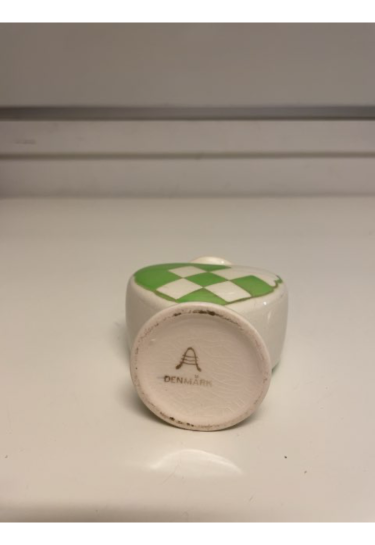 Aluminia hjertevase i lys grøn