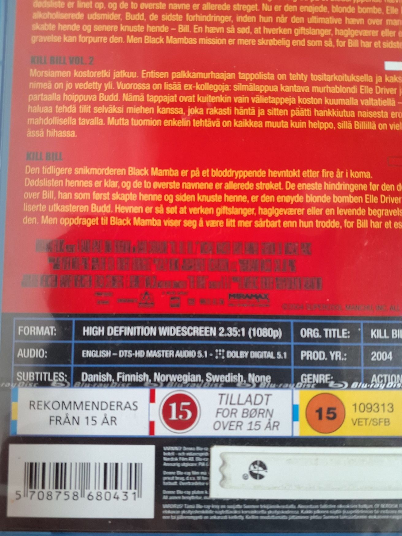 Blu-ray: Kill Bill 2